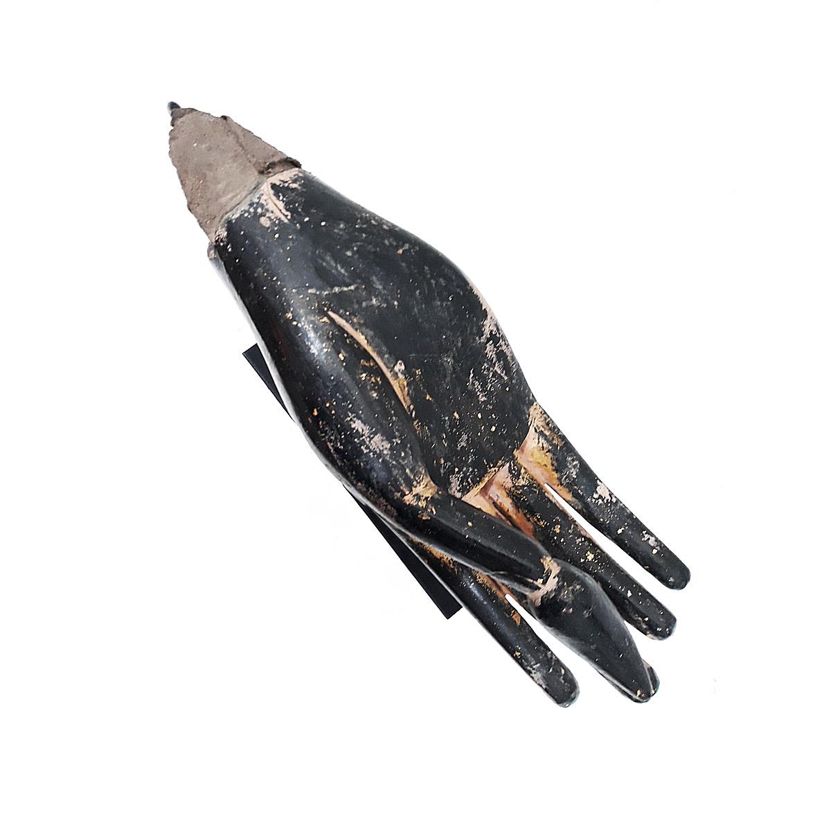 Lacquered Wood Buddha Hand, Early 20th Century 3