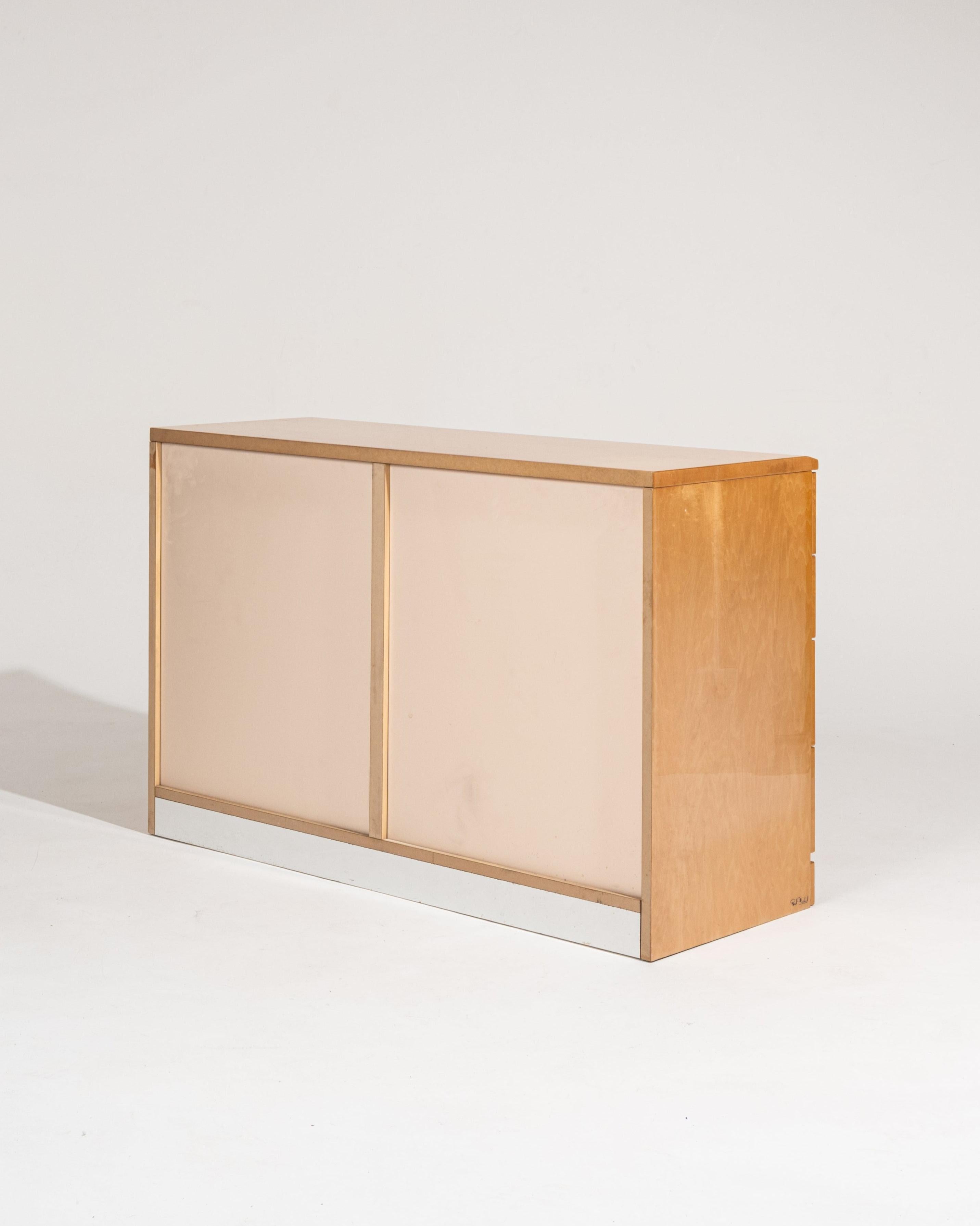 Wood Lacquered wood chest of drawers, 1970s For Sale