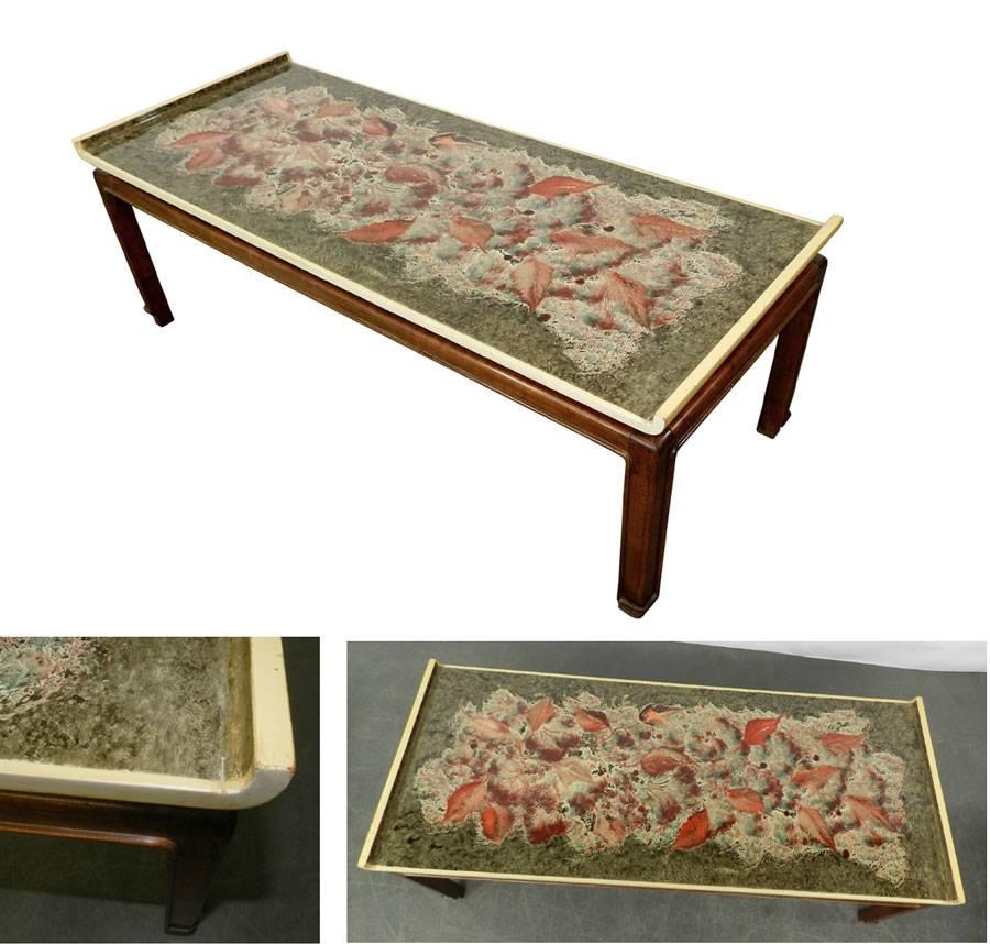 Mid-Century Modern Lacquered Wood Coffee Table by Paul Vandenbulcke for De Coene, circa 1950 For Sale
