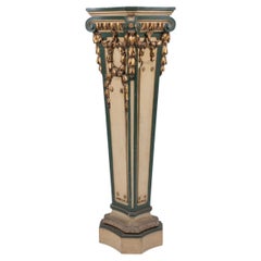 Lacquered Wood Column, Napoleon III Period, 19th Century.
