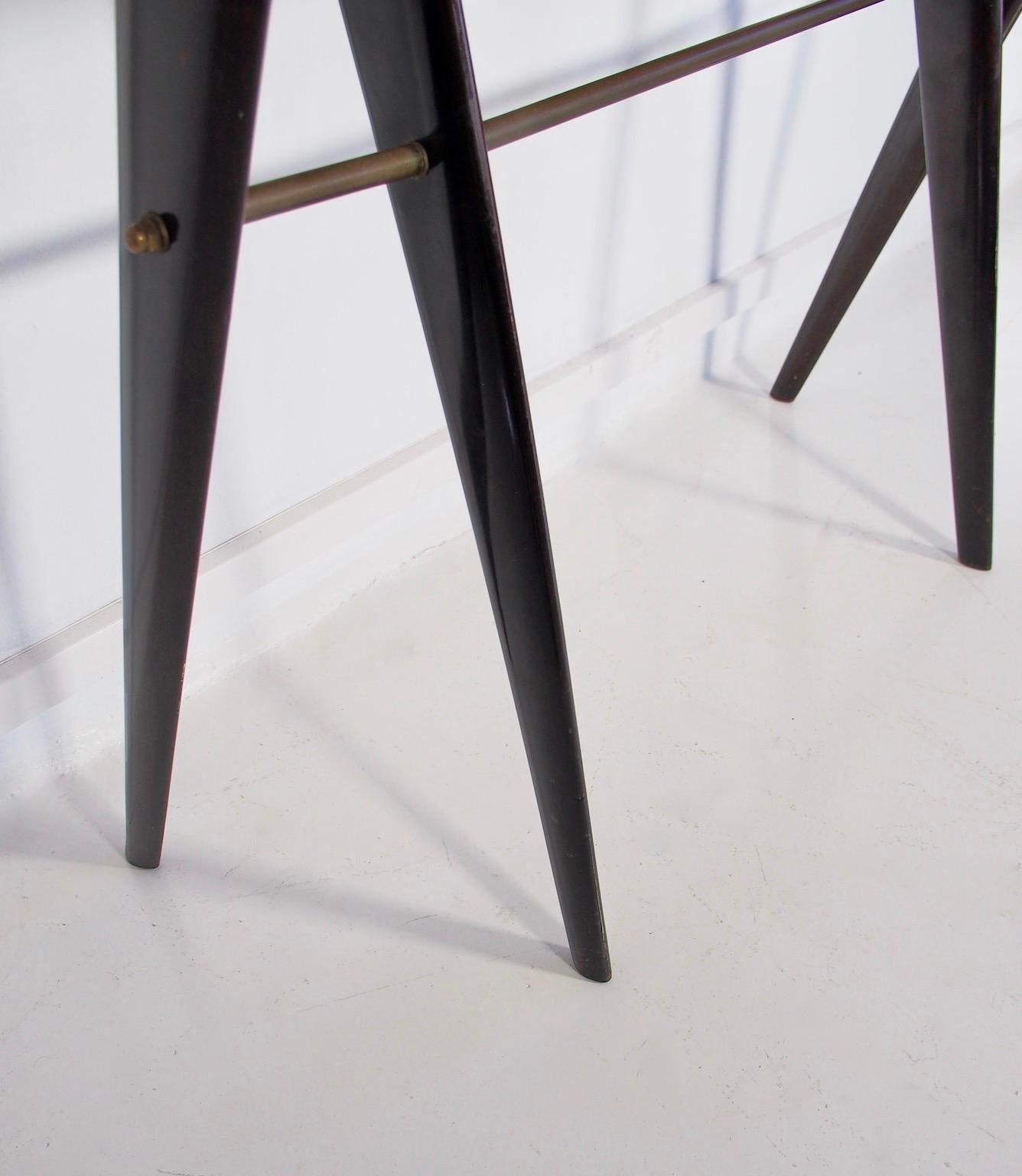 Lacquered Wood Console Table with Glass Top and Mirror For Sale 3