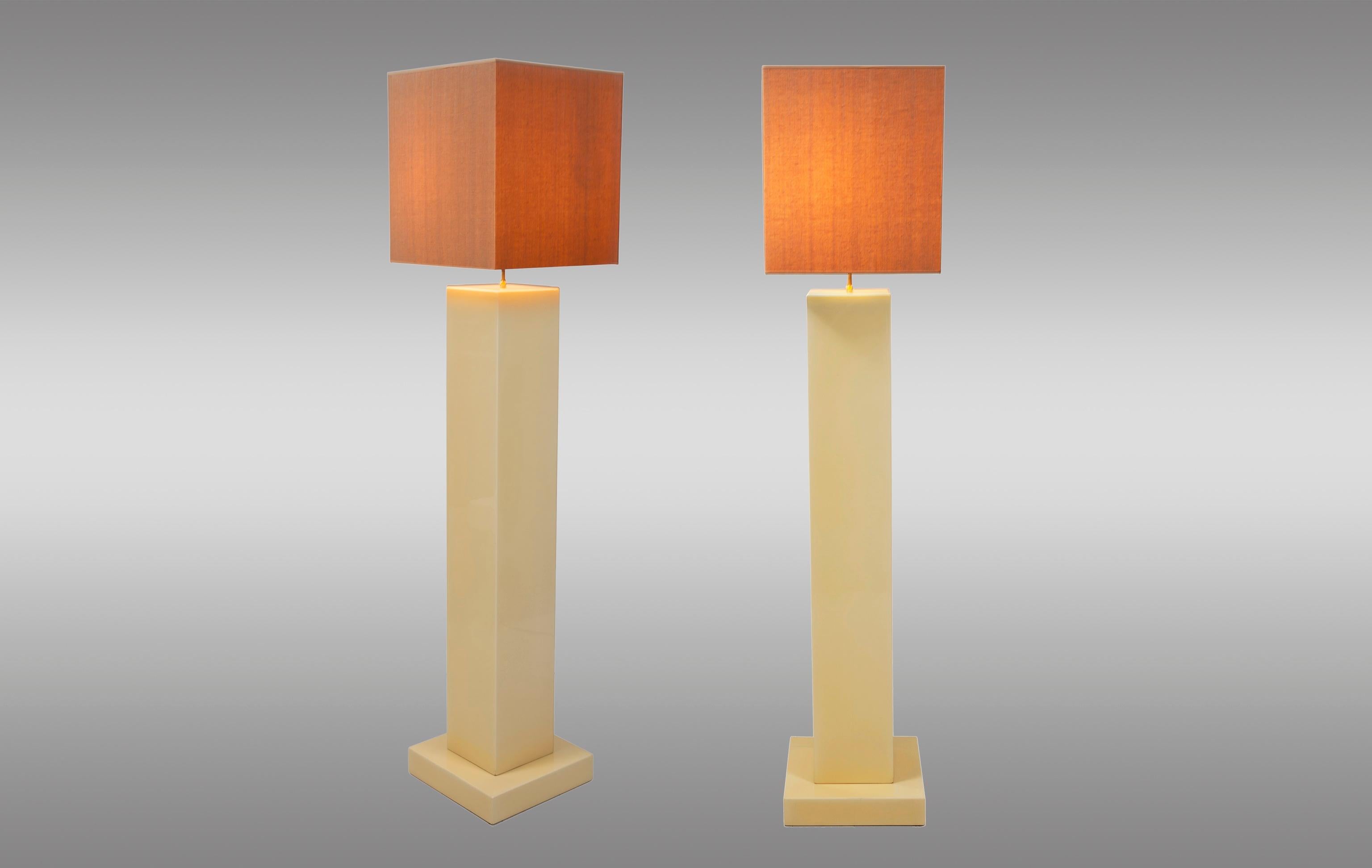 Lacquered Wood Floor Lamps, 1970s For Sale 6
