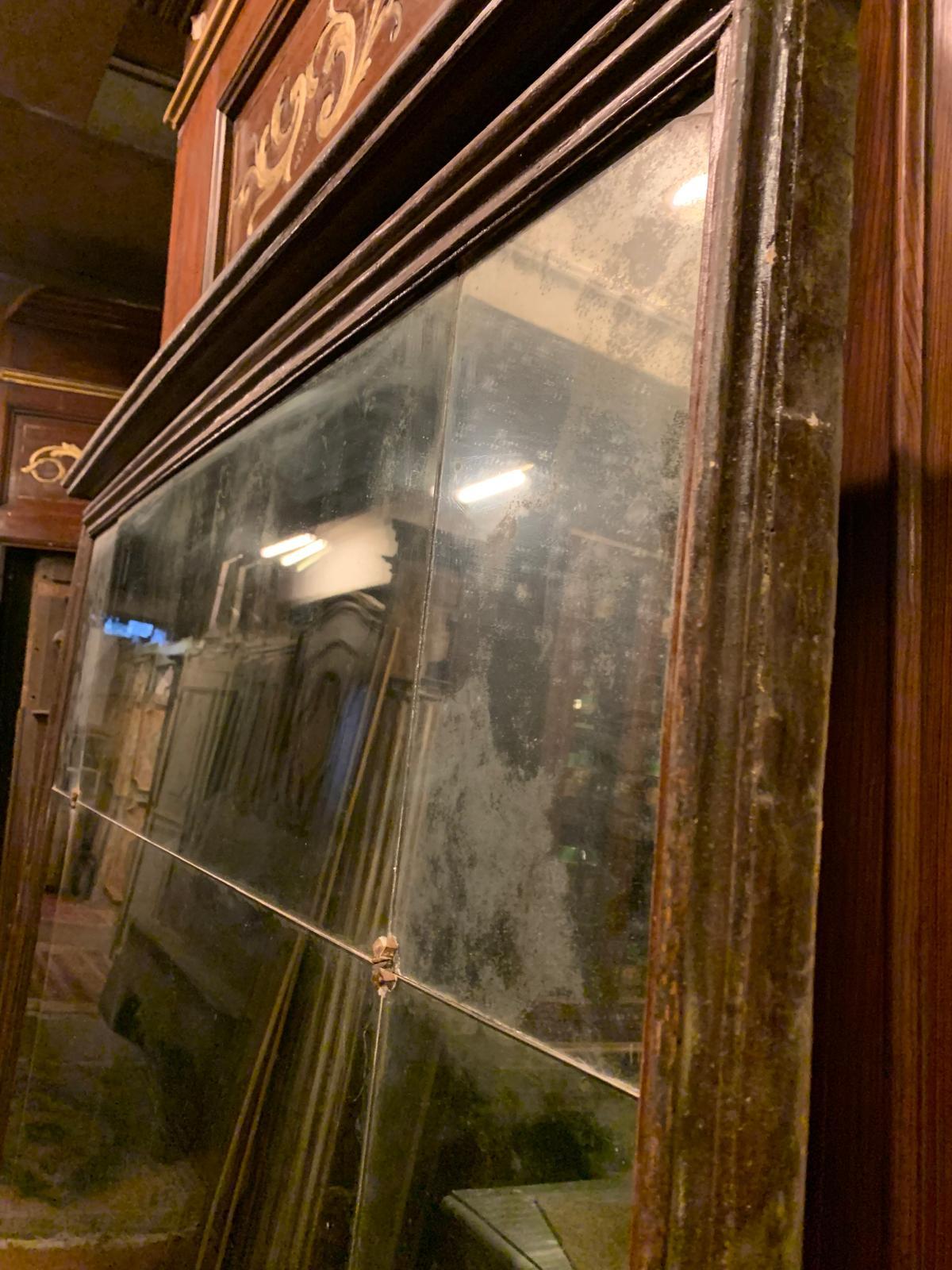 Kaminsims-Spiegel aus lackiertem Holz mit separatem Glas, Italien im Angebot 3