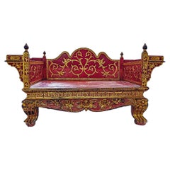 Lacquered Wood Monk's Bench, Thailand, Late 18th Century
