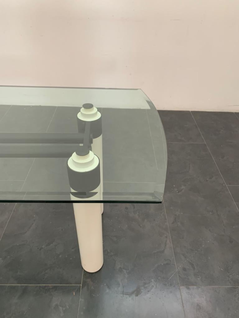 Lacquered Wood & Painted Metal Dining Table, 1970s For Sale 6