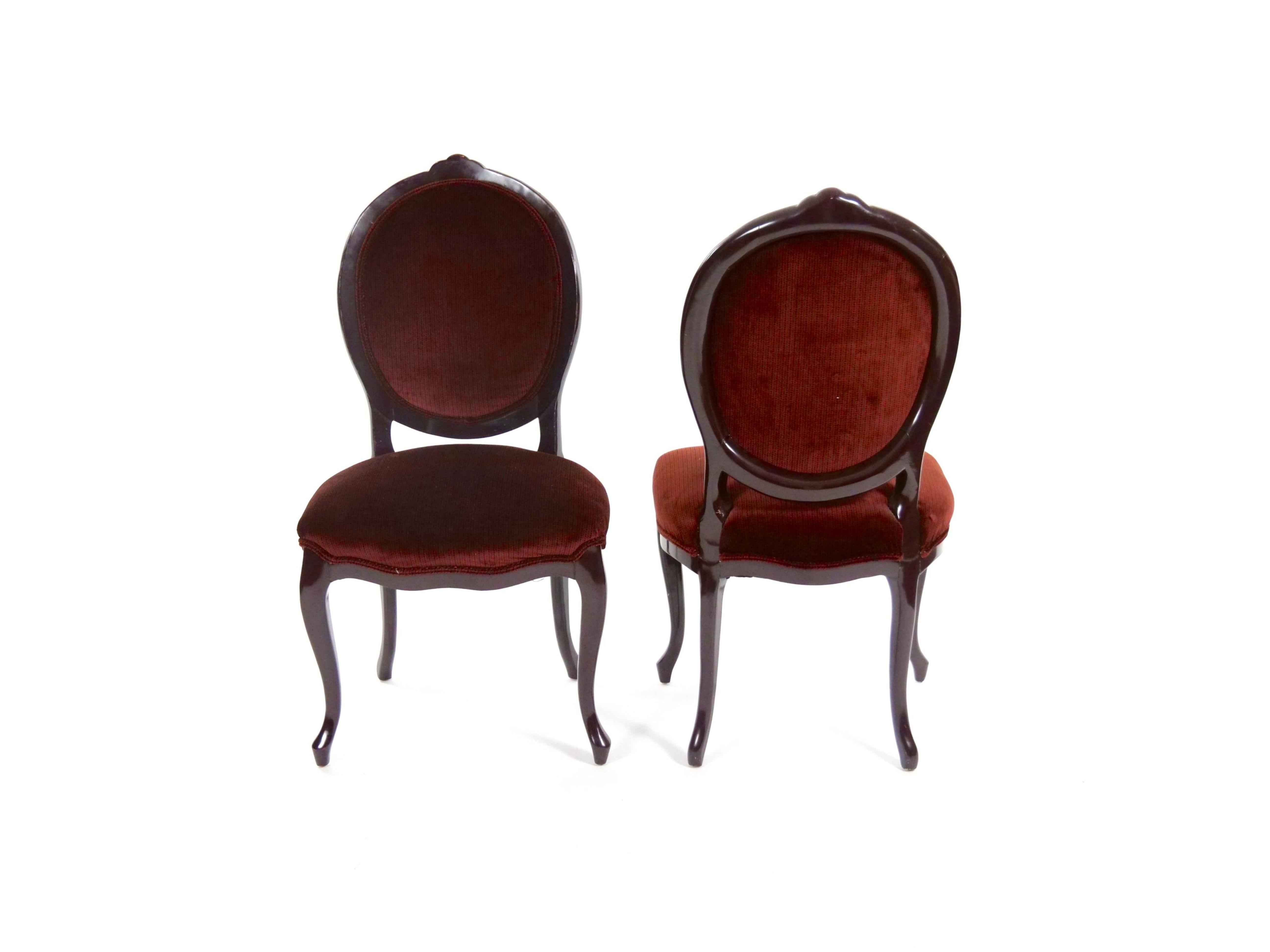 20th Century Lacquered Wood Set  / Eight Louis XVI Style Painted  Dining Chairs
