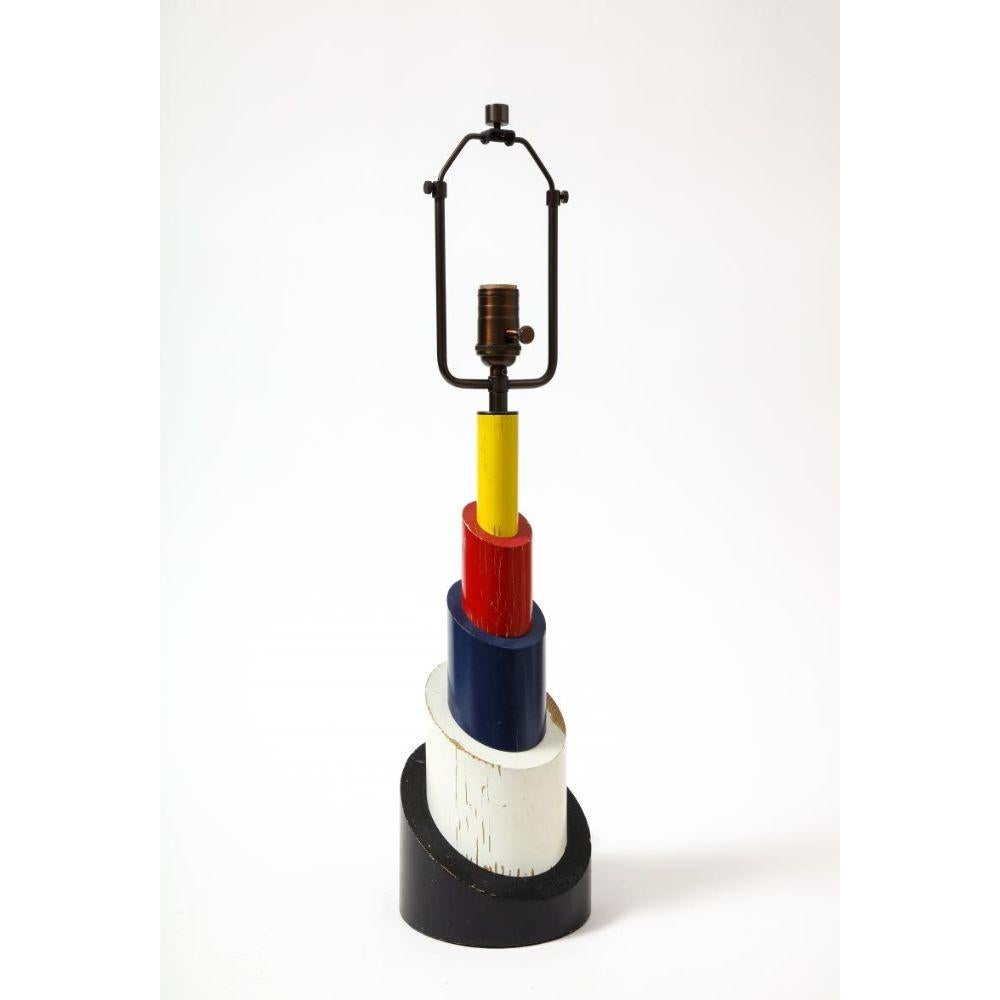 Lacquered Wood Table Lamp, Italy, c. 1960

Playful, cool table lamp in stacked, lacquered wood. Reminiscent of Memphis-style furnishings, with a distinctly hand crafted feel.