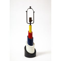 Lacquered Wood Table Lamp, circa 1960