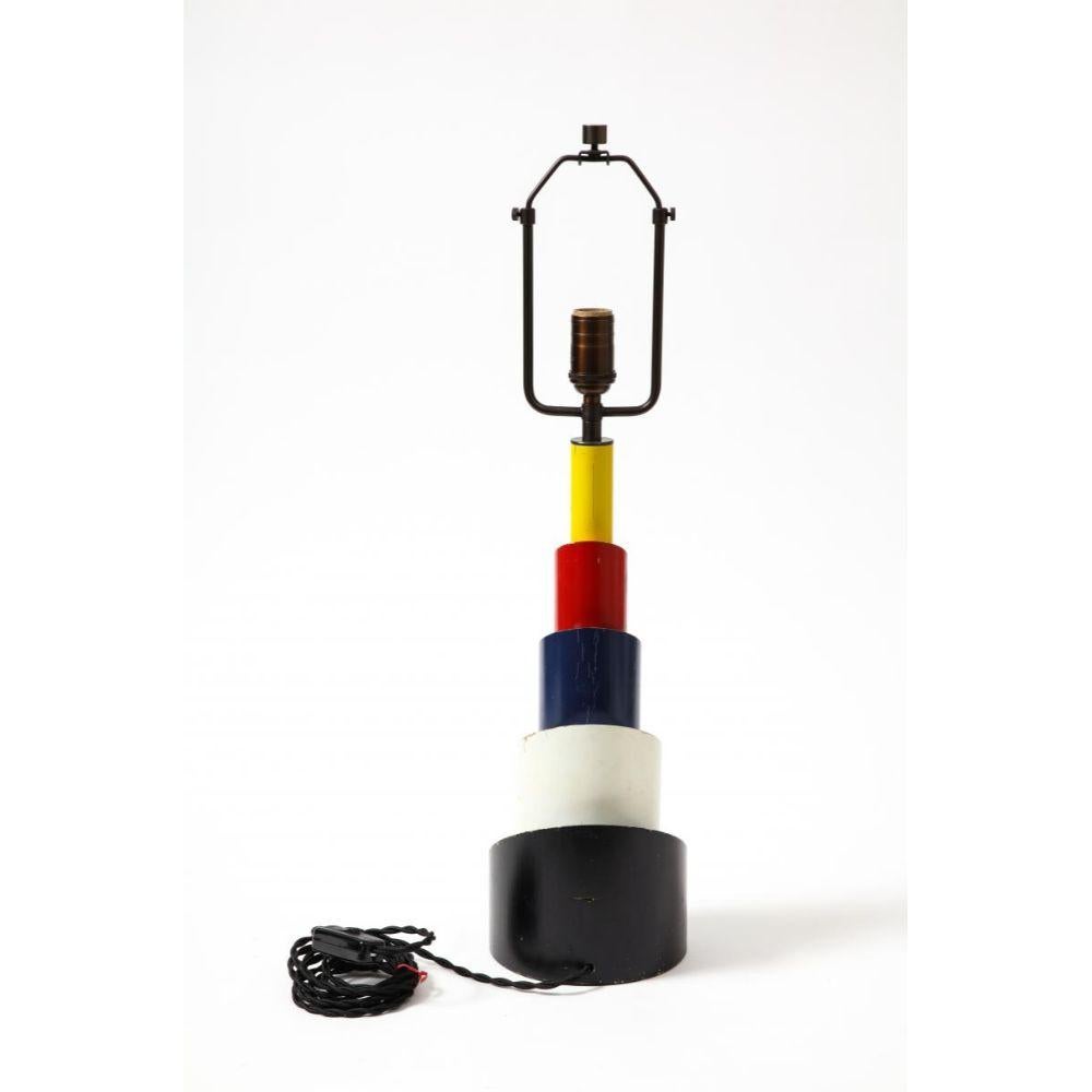 American Lacquered Wood Table Lamp, circa 1960 For Sale