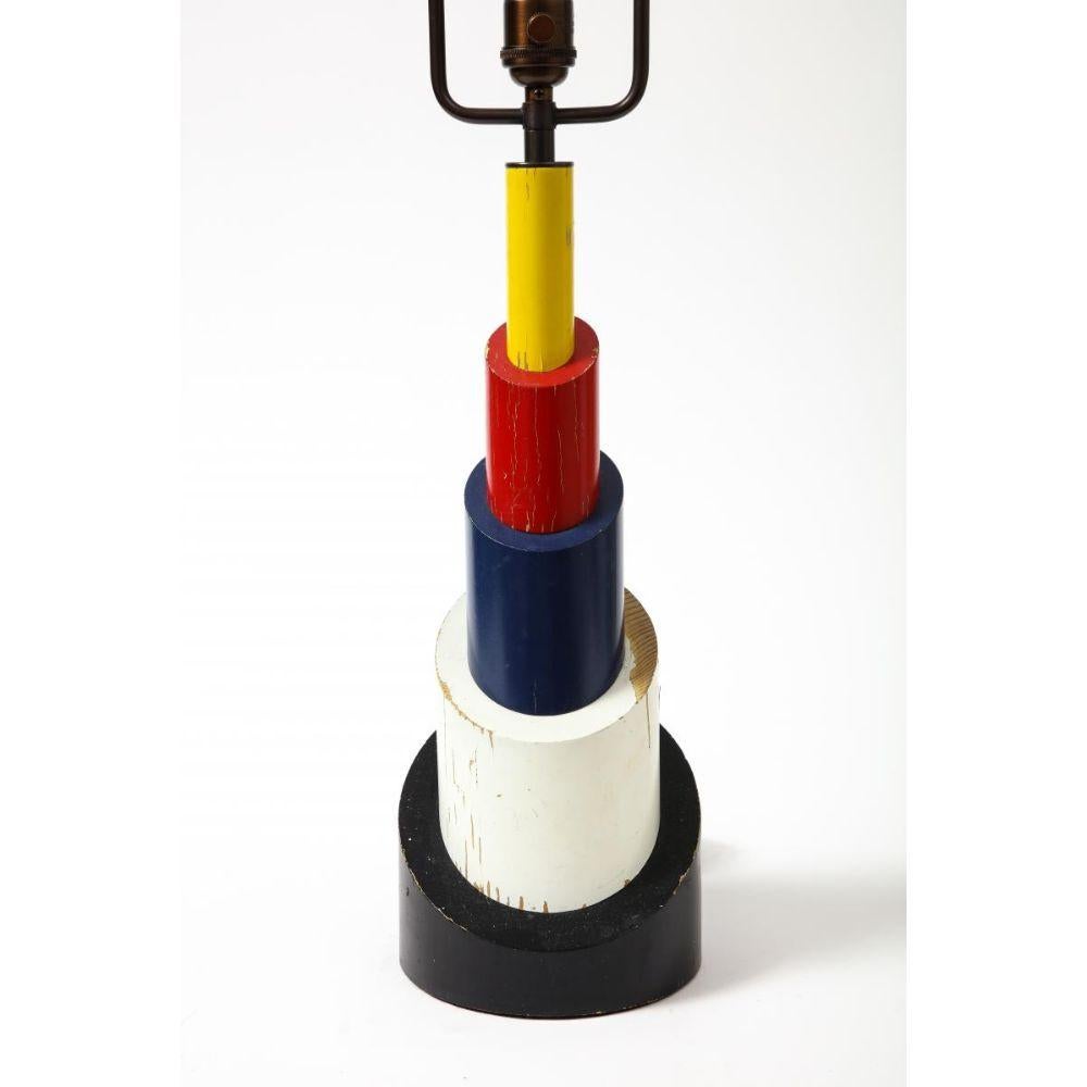 Lacquered Wood Table Lamp, circa 1960 In Excellent Condition For Sale In New York City, NY