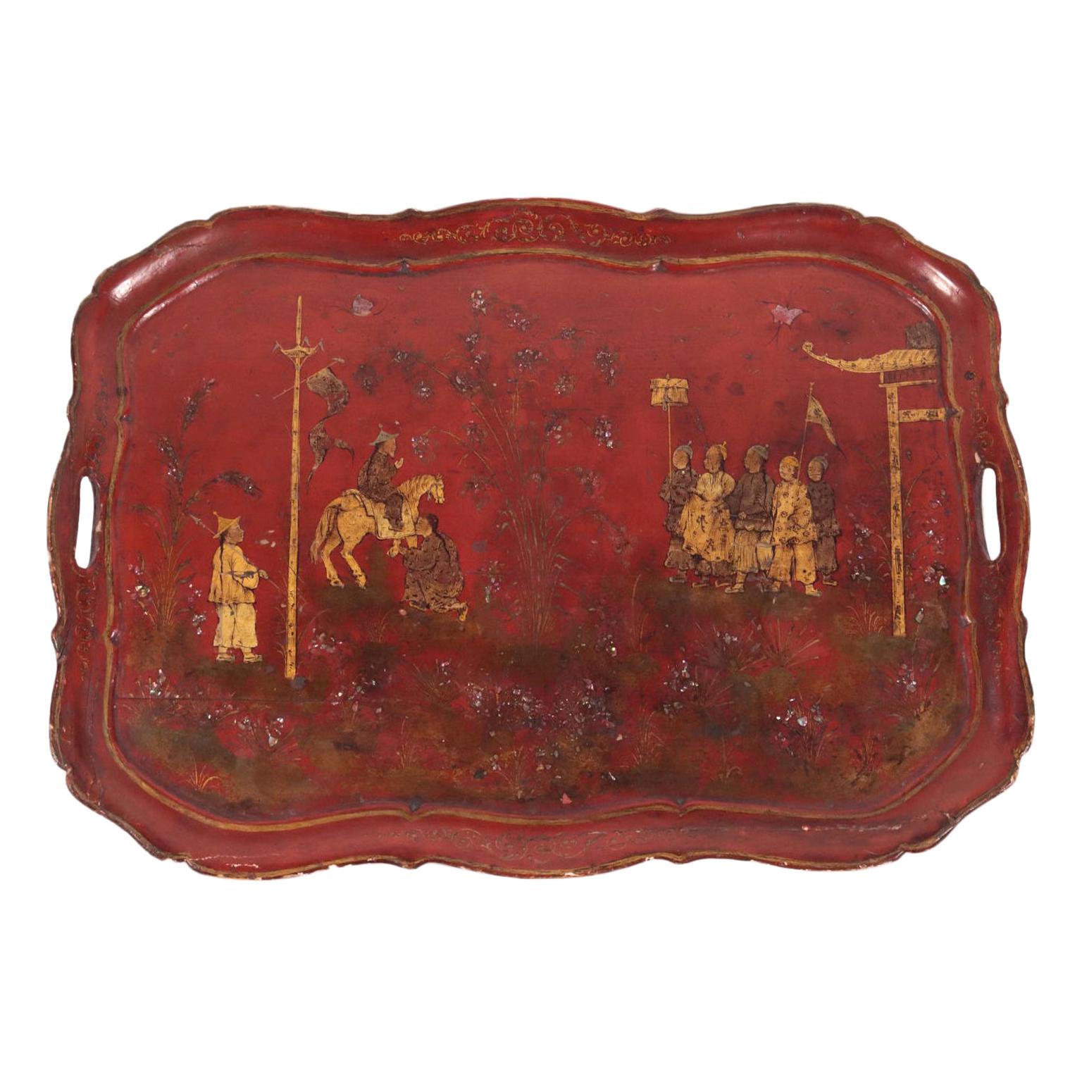 Lacquered Wood Tray, Venice, Italy, 18th Century For Sale at 1stDibs