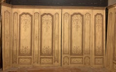 boiserie da parete in legno laccato completa di due porte, Francia