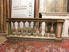 Lacquered wooden balustrade with carved columns, Italy