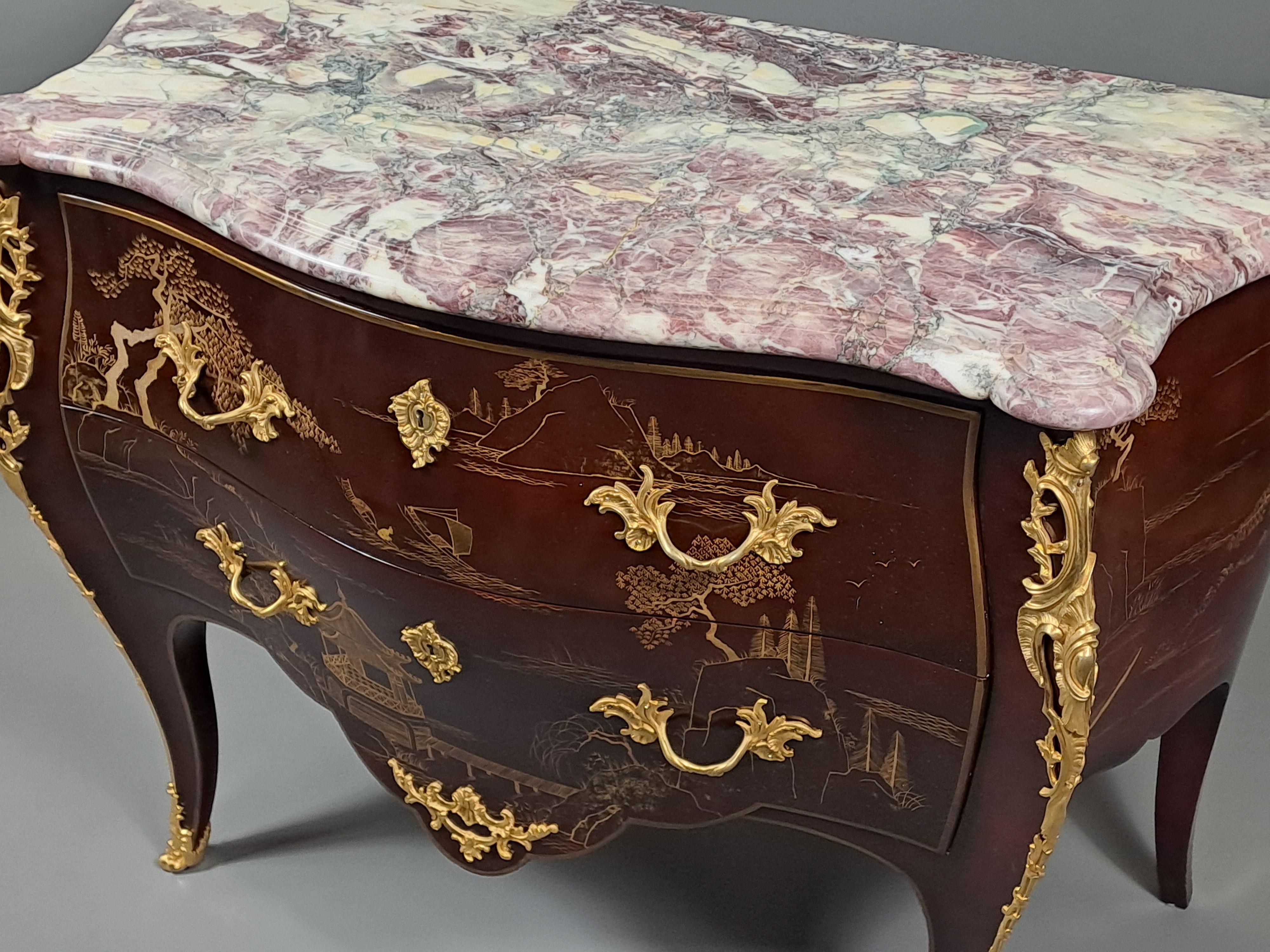 Commode in legno laccato in stile cinese In condizioni buone in vendita a BARSAC, FR