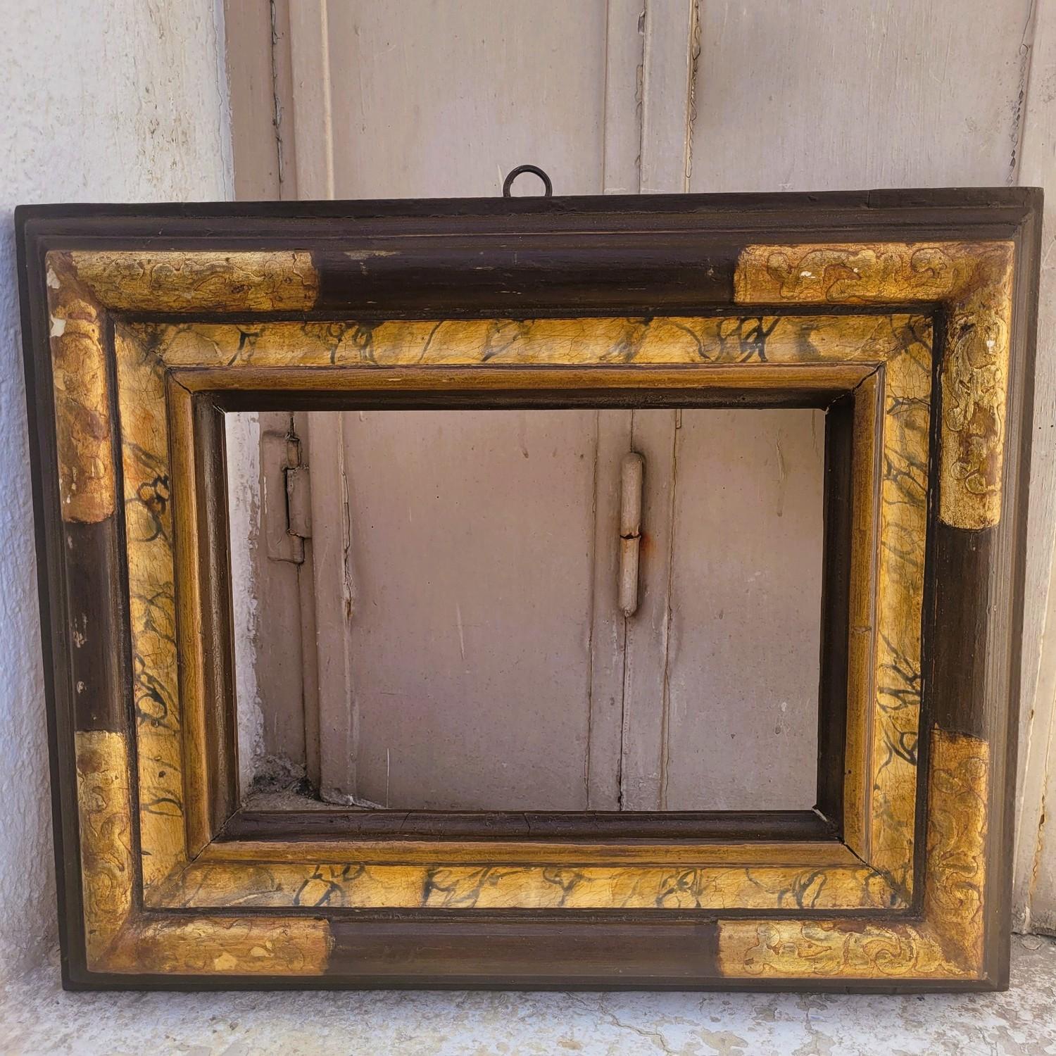 Lacquered Wooden Frame In The Style Of The 17th Century, Italy, Late 19th/early en venta 4