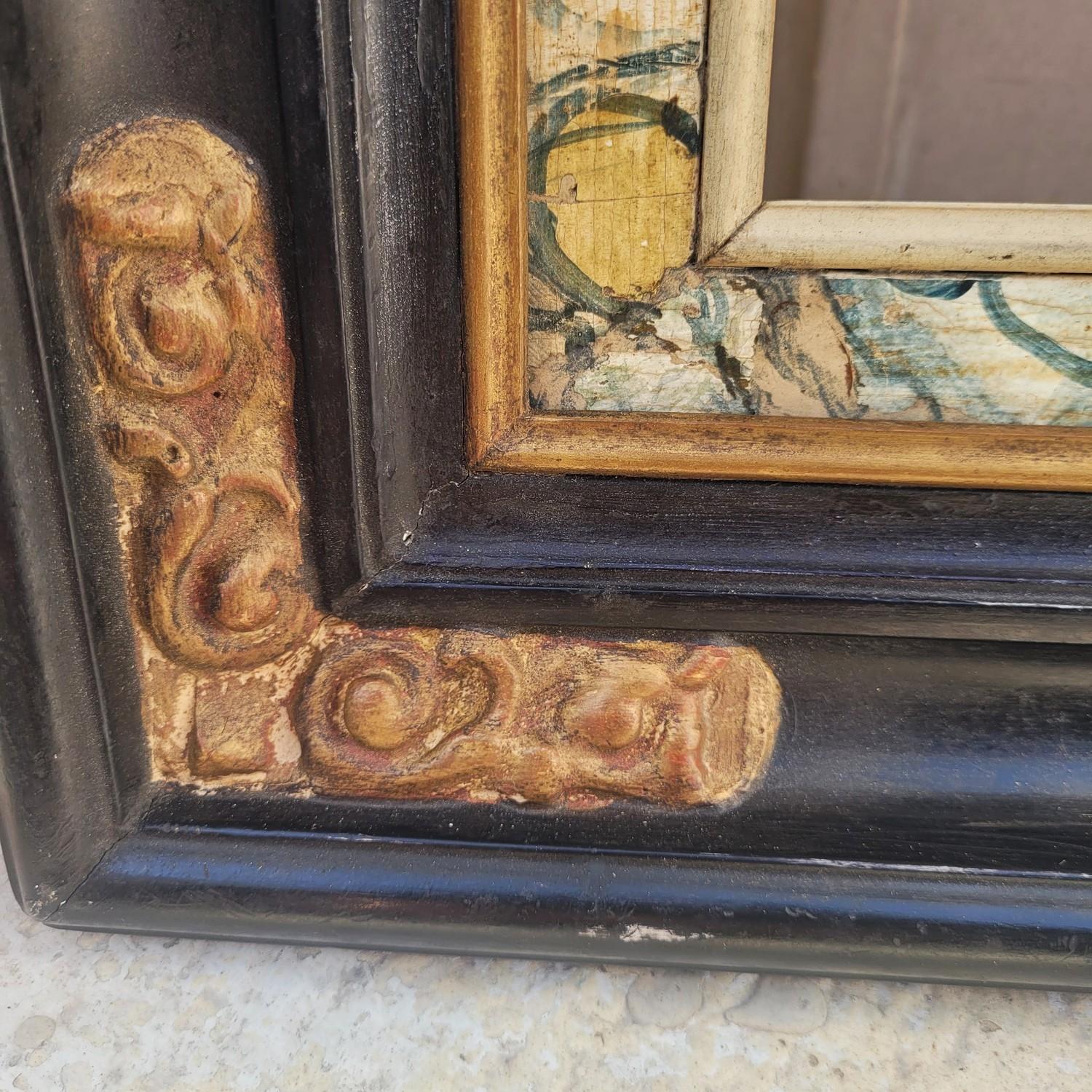 Lacquered Wooden Frame In The Style Of The 17th Century, Italy, Late 19th/early en venta 8