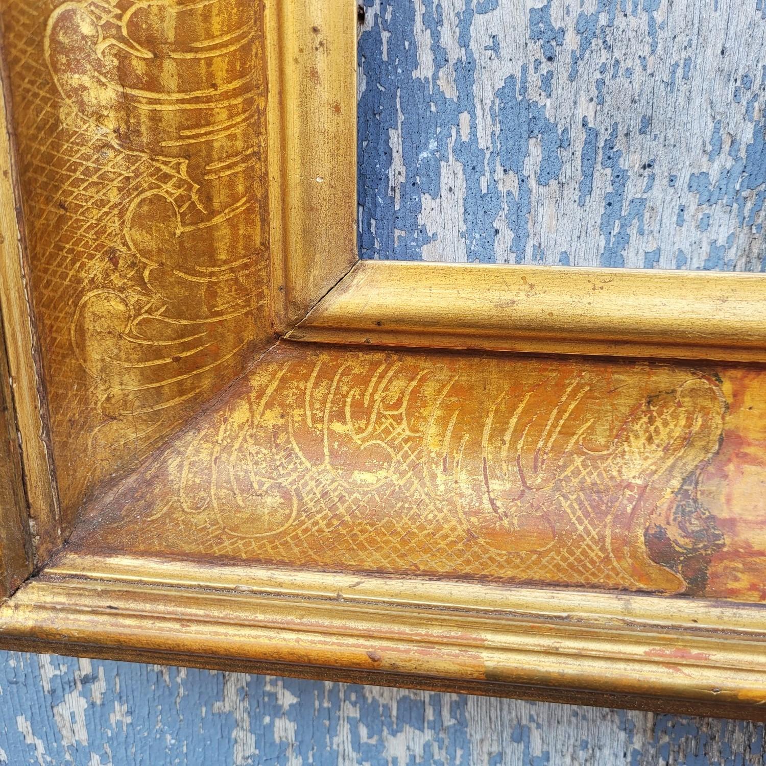 Louis XIV Lacquered Wooden Frame In The Style Of The 17th Century, Italy, Late 19th/early For Sale