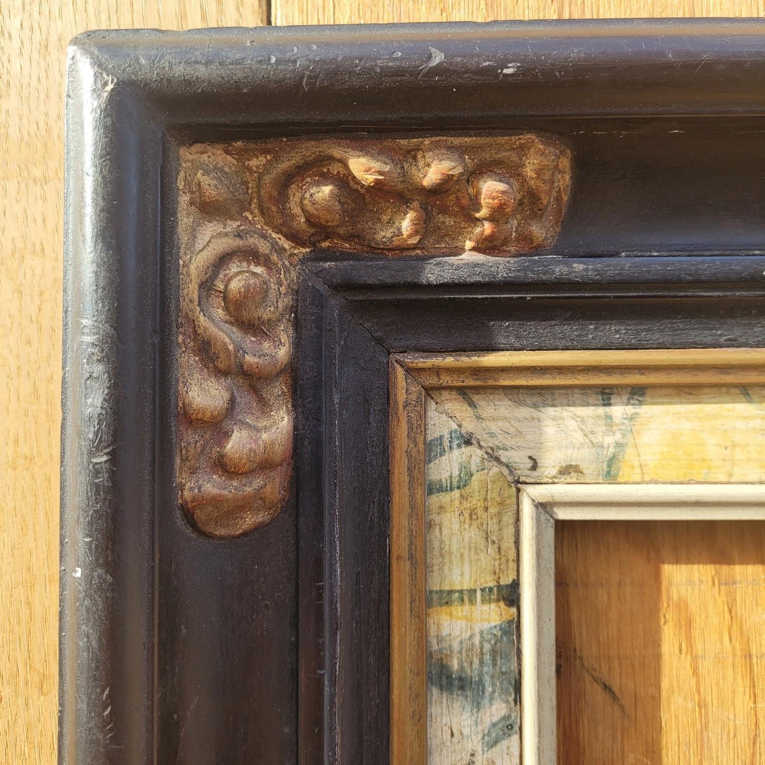 Lacquered Wooden Frame In The Style Of The 17th Century, Italy, Late 19th/early Italiano en venta