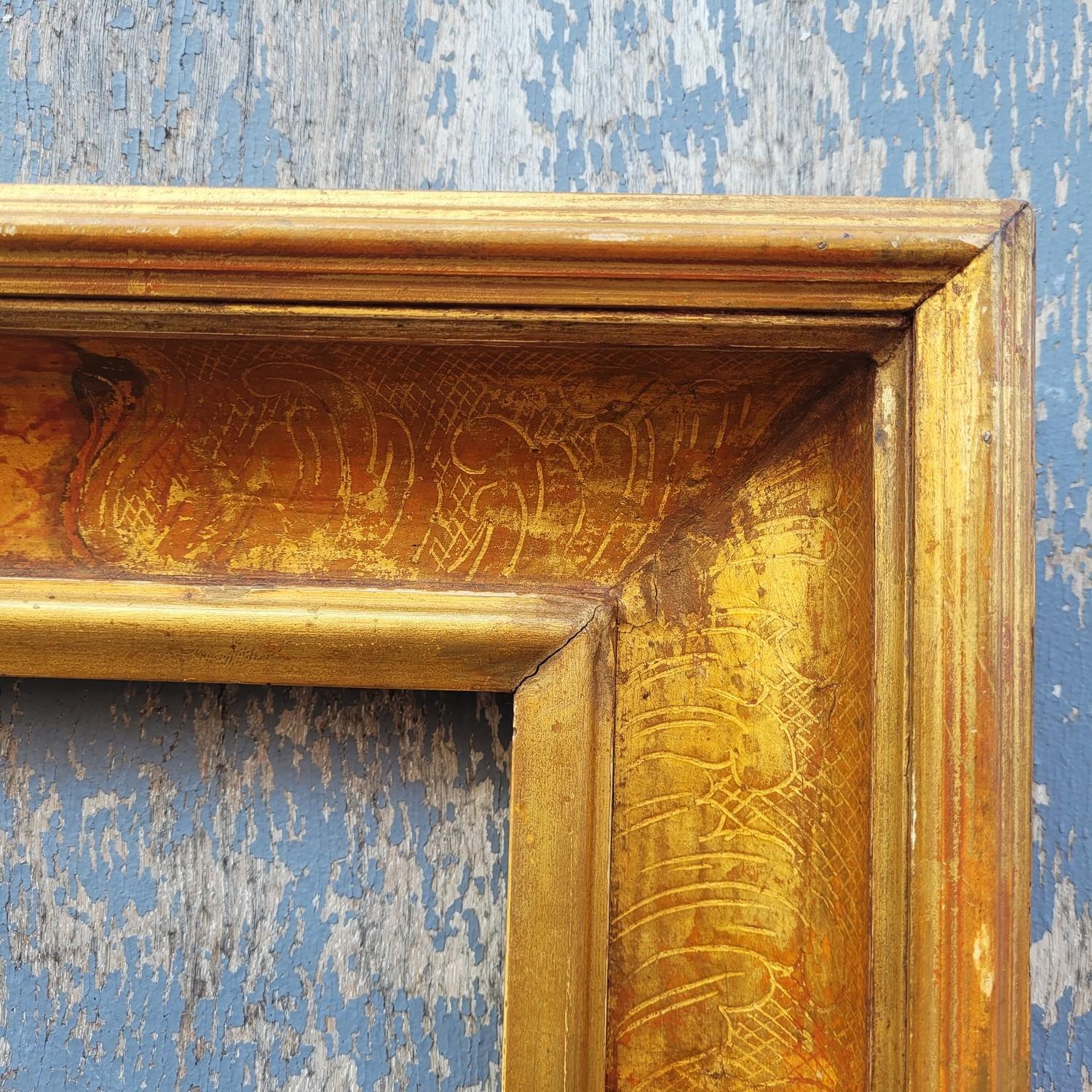 19th Century Lacquered Wooden Frame In The Style Of The 17th Century, Italy, Late 19th/early For Sale