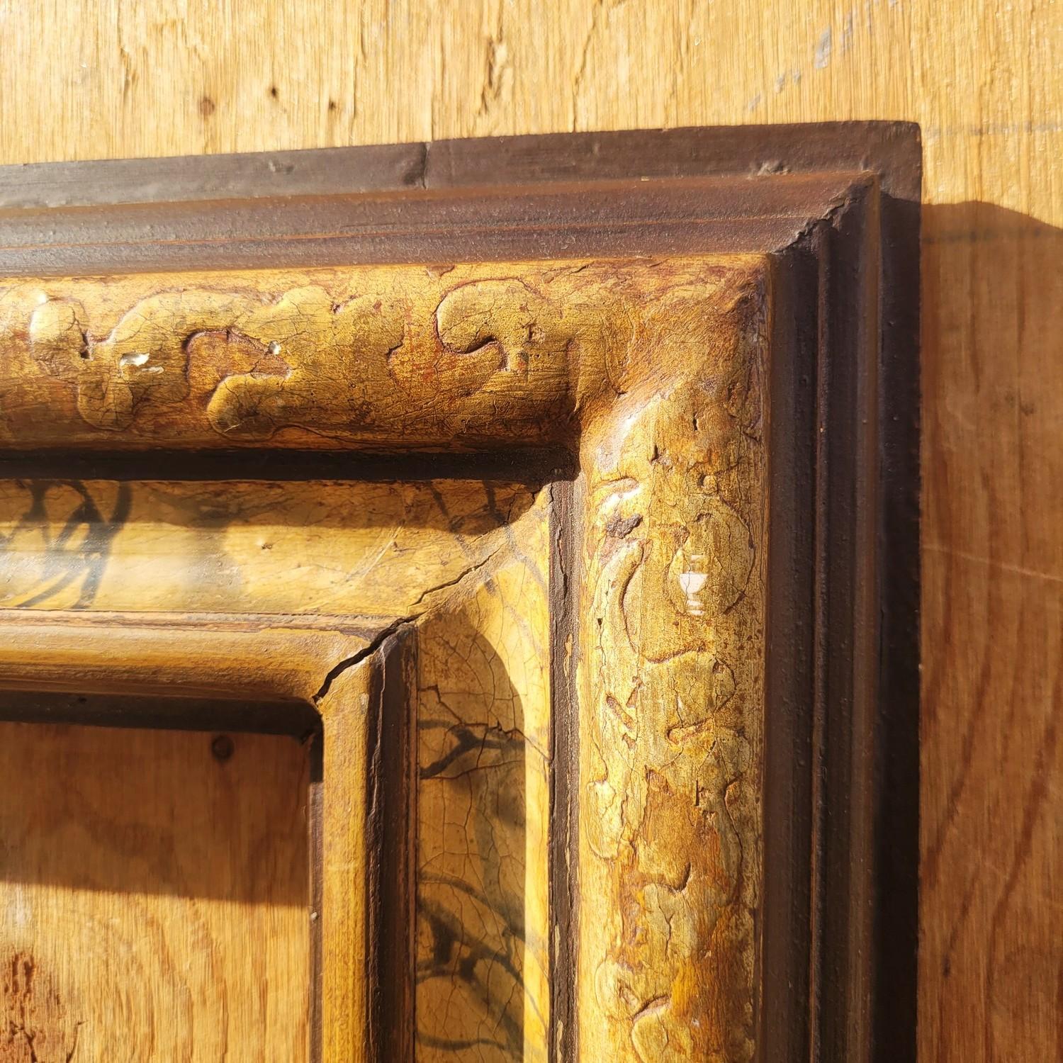 Lacquered Wooden Frame In The Style Of The 17th Century, Italy, Late 19th/early siglo XIX en venta