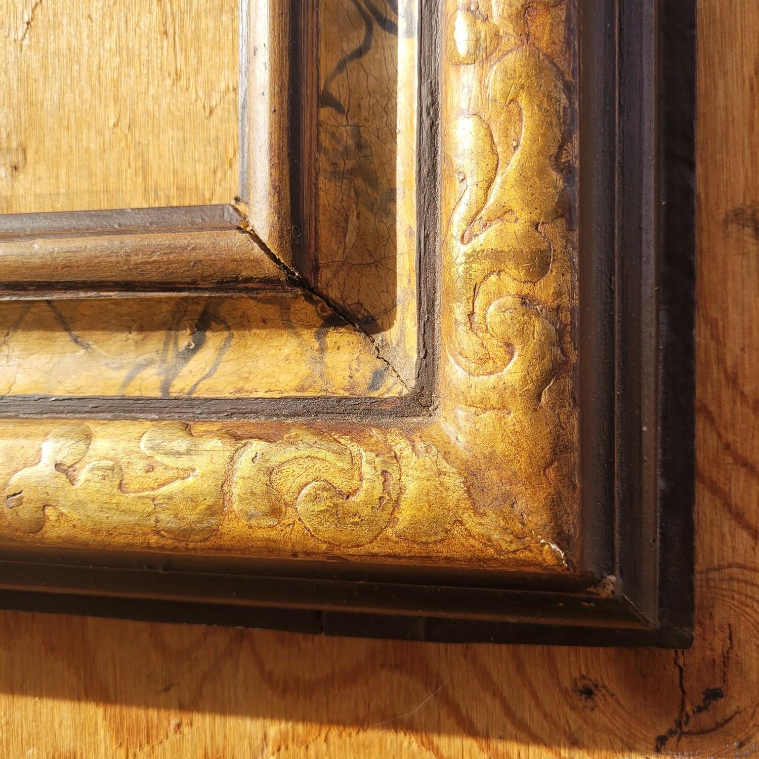 Lacquered Wooden Frame In The Style Of The 17th Century, Italy, Late 19th/early Madera blanda en venta