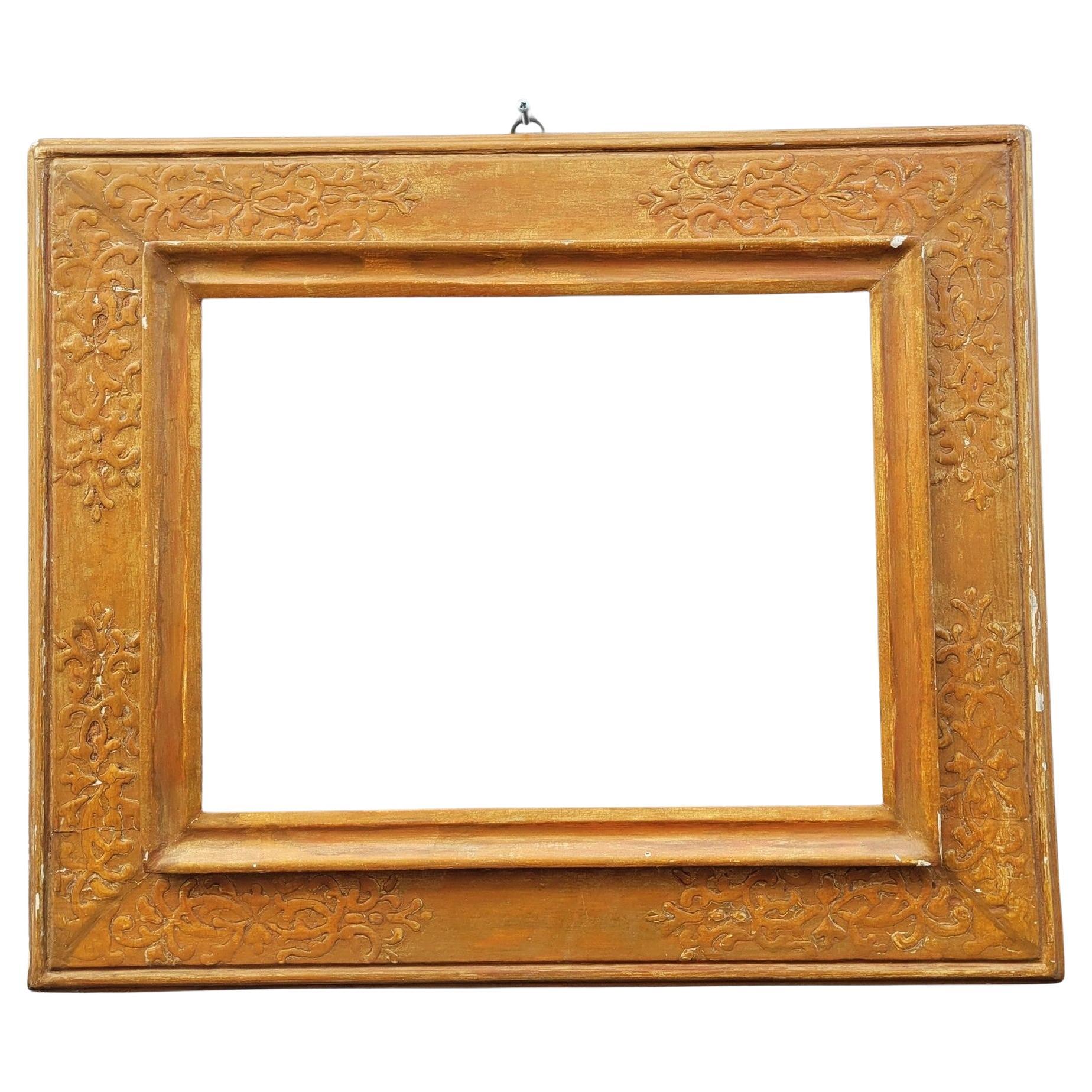 Lacquered Wooden Frame In The Style Of The 17th Century, Italy, Late 19th/early