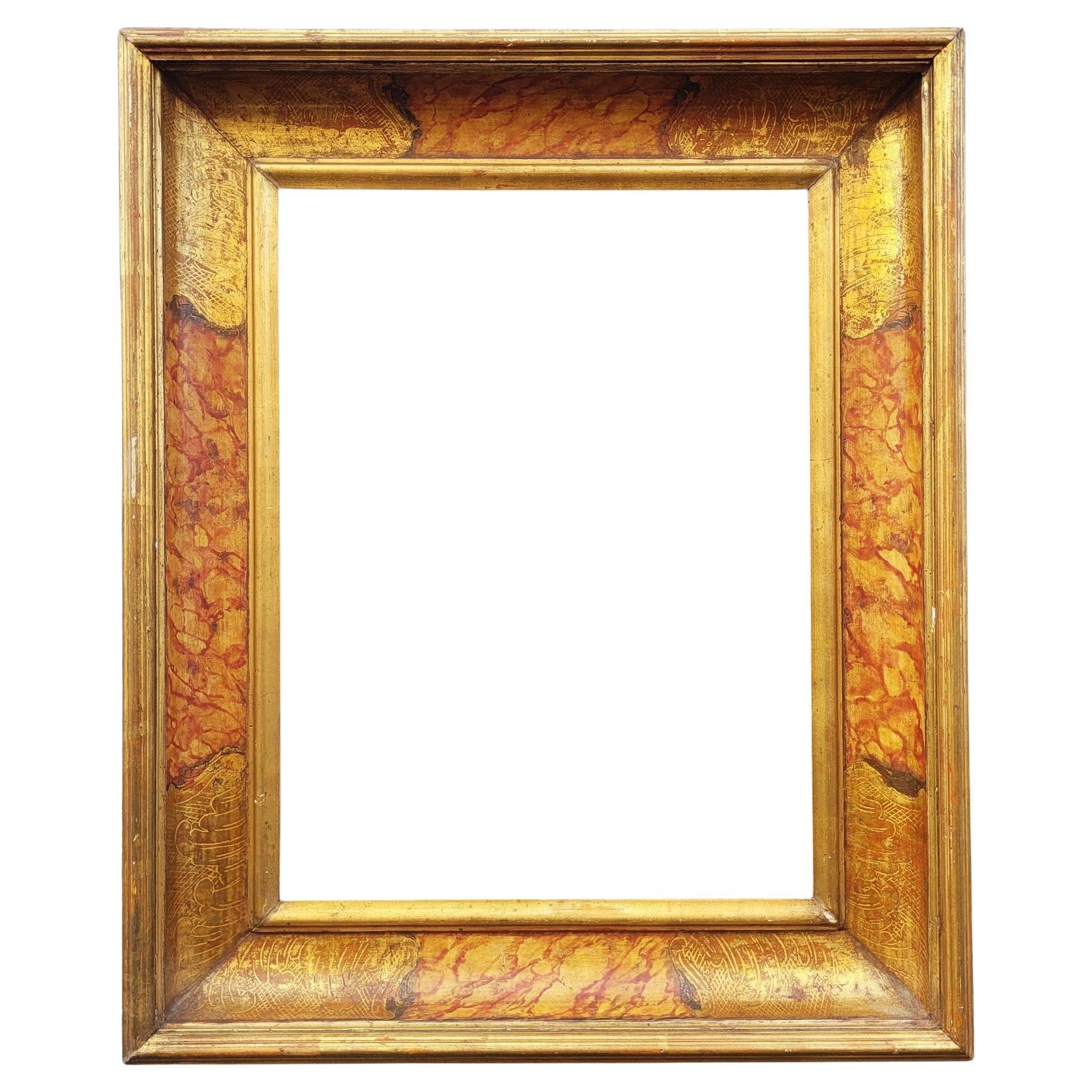 Lacquered Wooden Frame In The Style Of The 17th Century, Italy, Late 19th/early