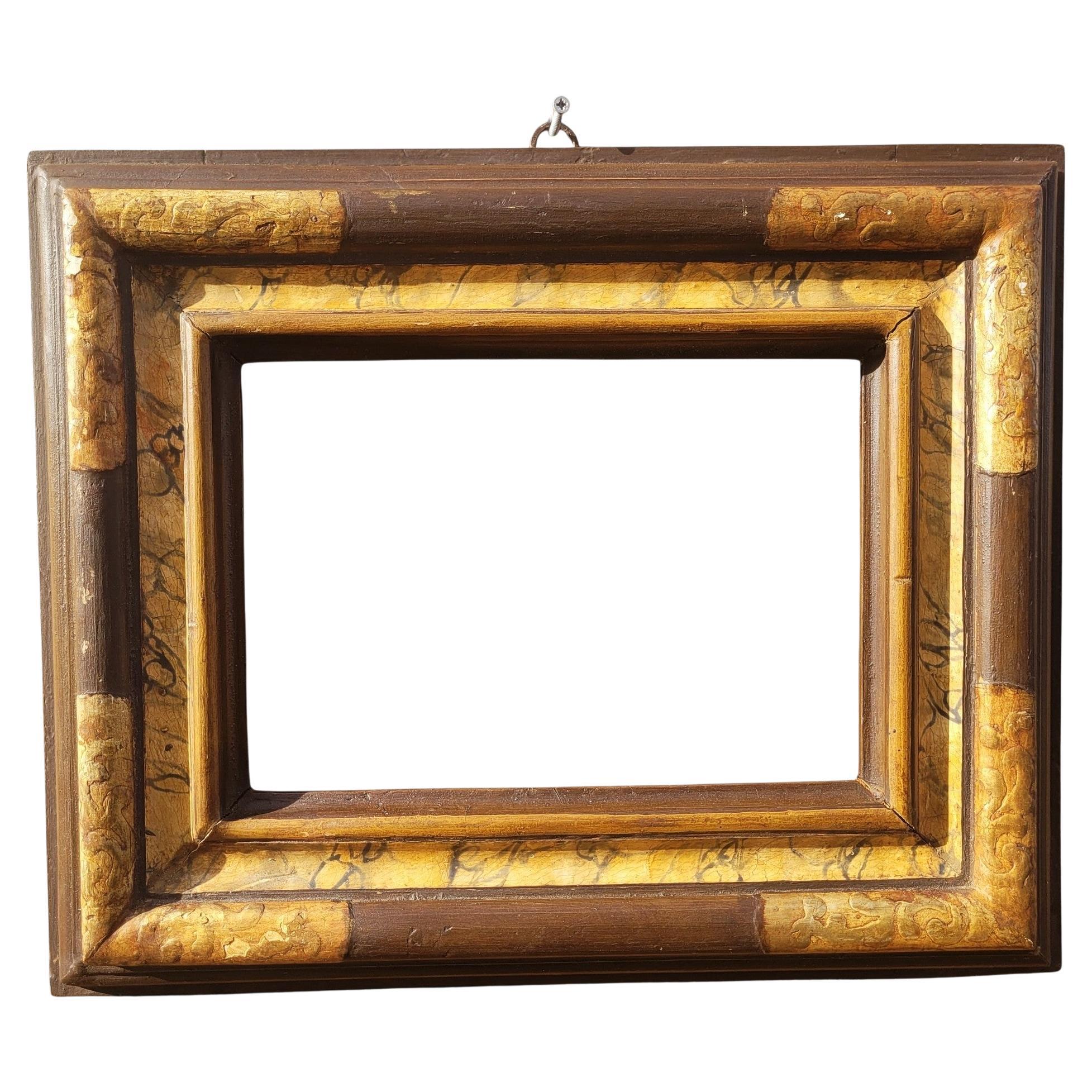 Lacquered Wooden Frame In The Style Of The 17th Century, Italy, Late 19th/early
