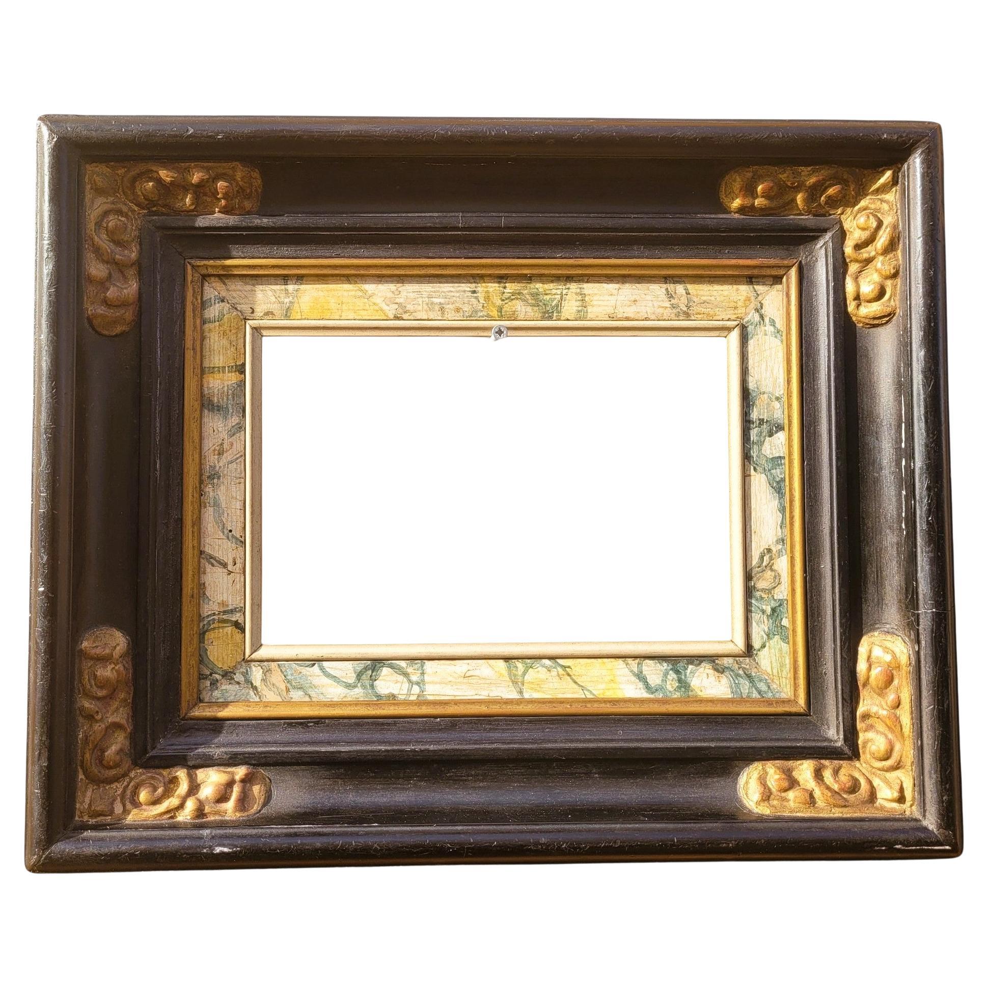 Lacquered Wooden Frame In The Style Of The 17th Century, Italy, Late 19th/early
