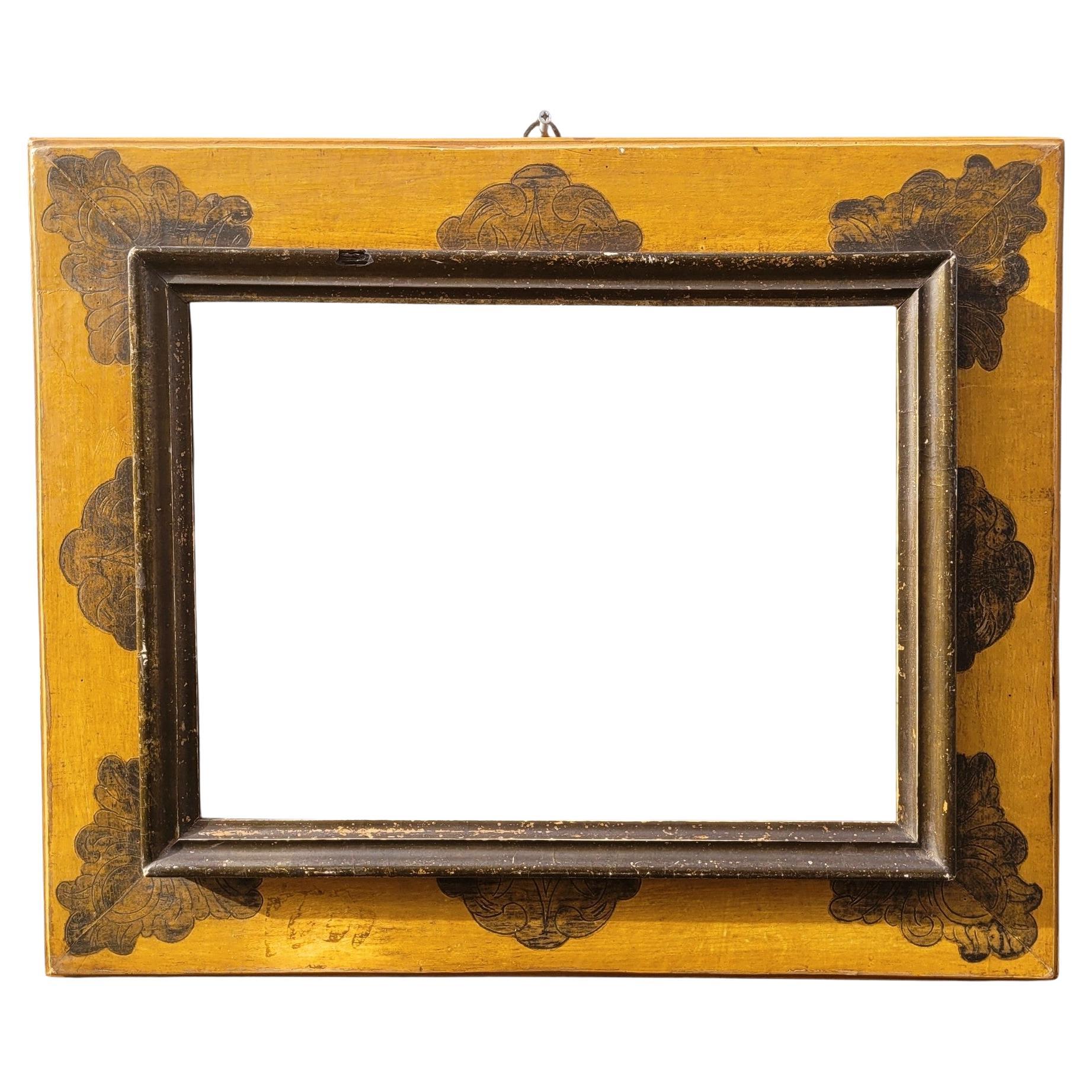 Lacquered Wooden Frame In The Style Of The 17th Century, Italy, Late 19th/early