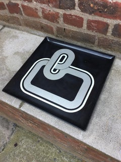 Lacquered Wooden Tray Courrèges Style, circa 1970