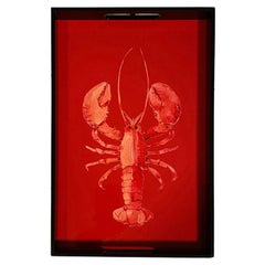 Lacquered Wooden Tray with Handles – Lobster