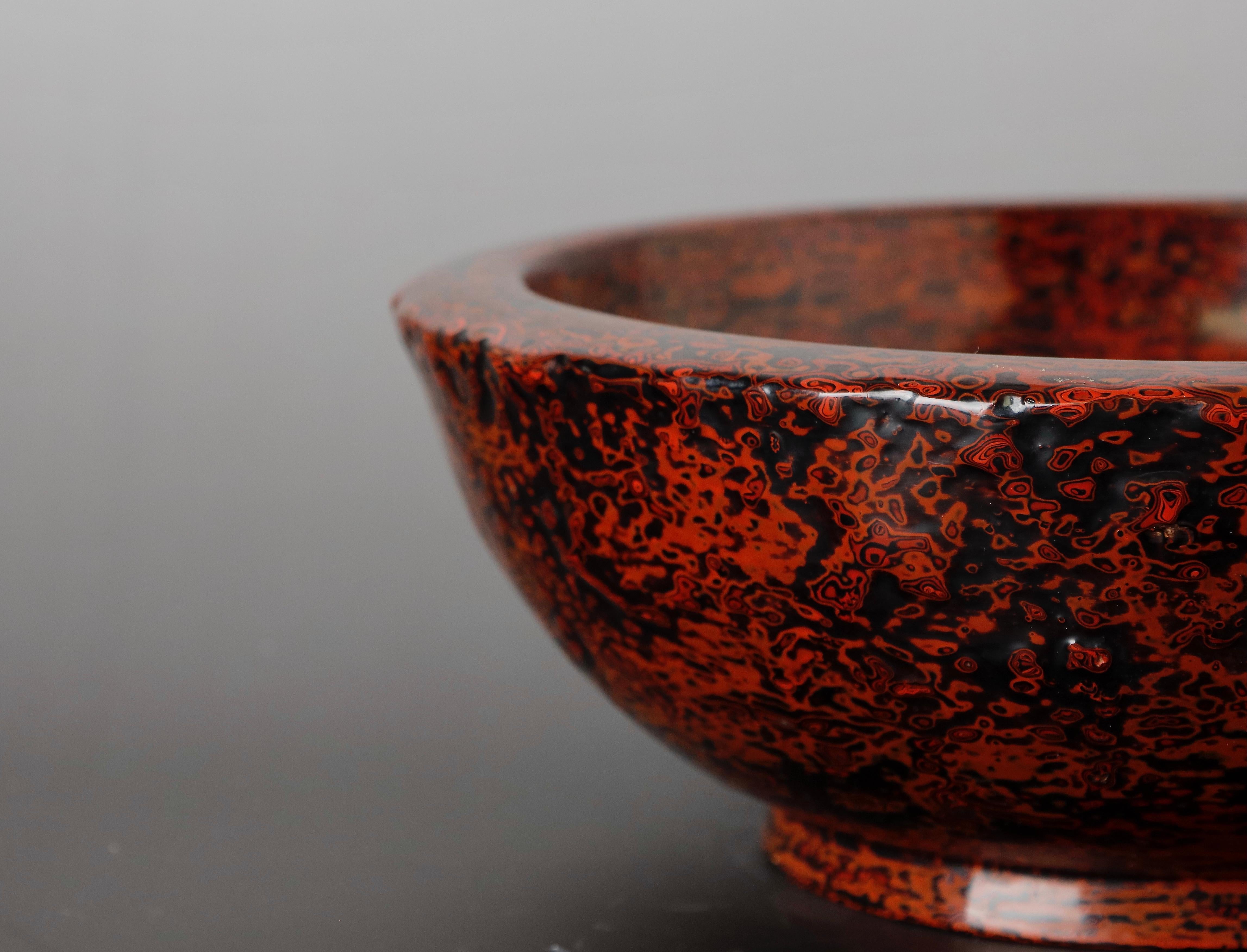 Lacquered Worker Bowl Kanshitsu Bachi, Showa Period, 20th Century For Sale 4