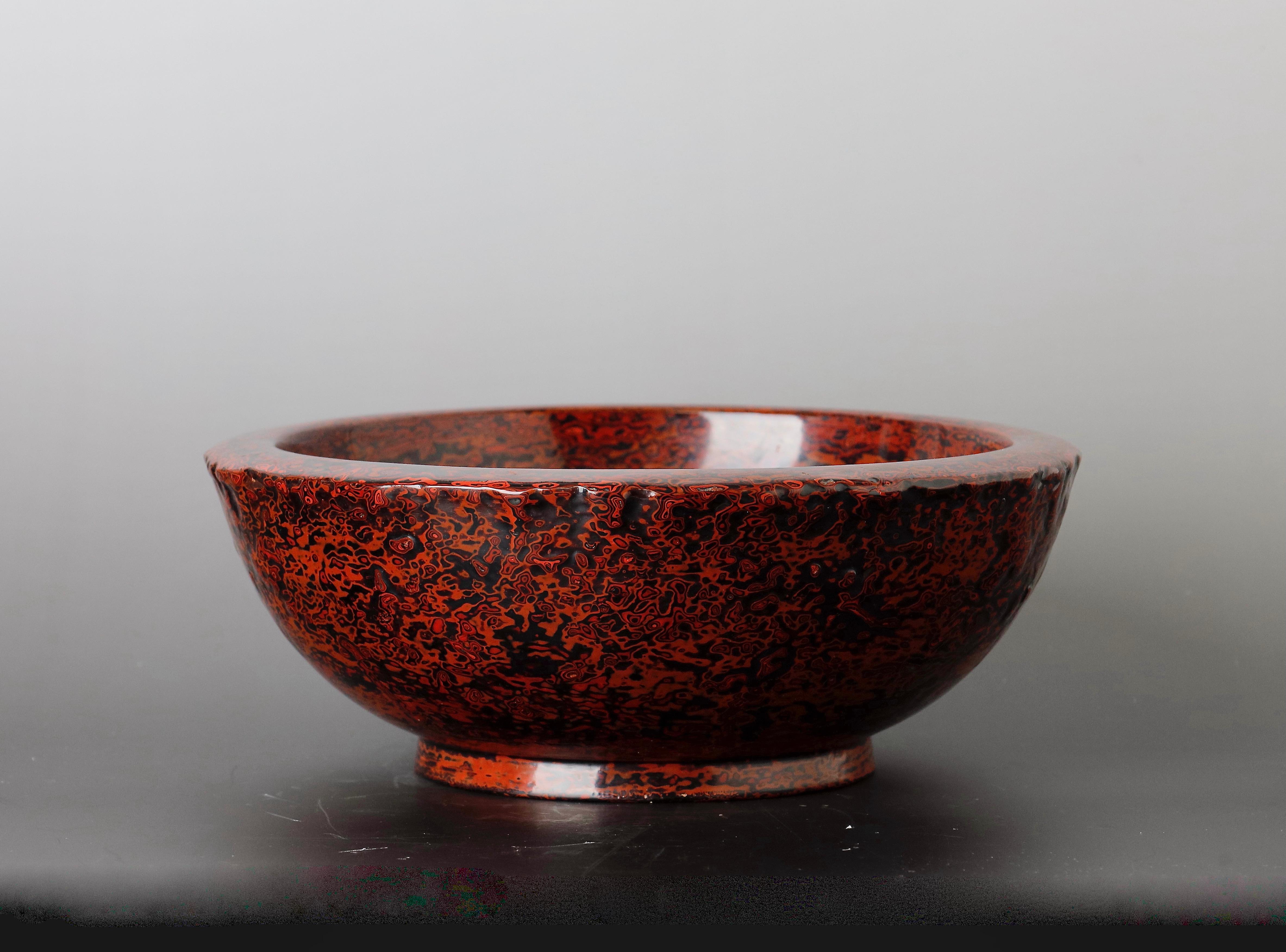 Japanese Lacquered Worker Bowl Kanshitsu Bachi, Showa Period, 20th Century For Sale