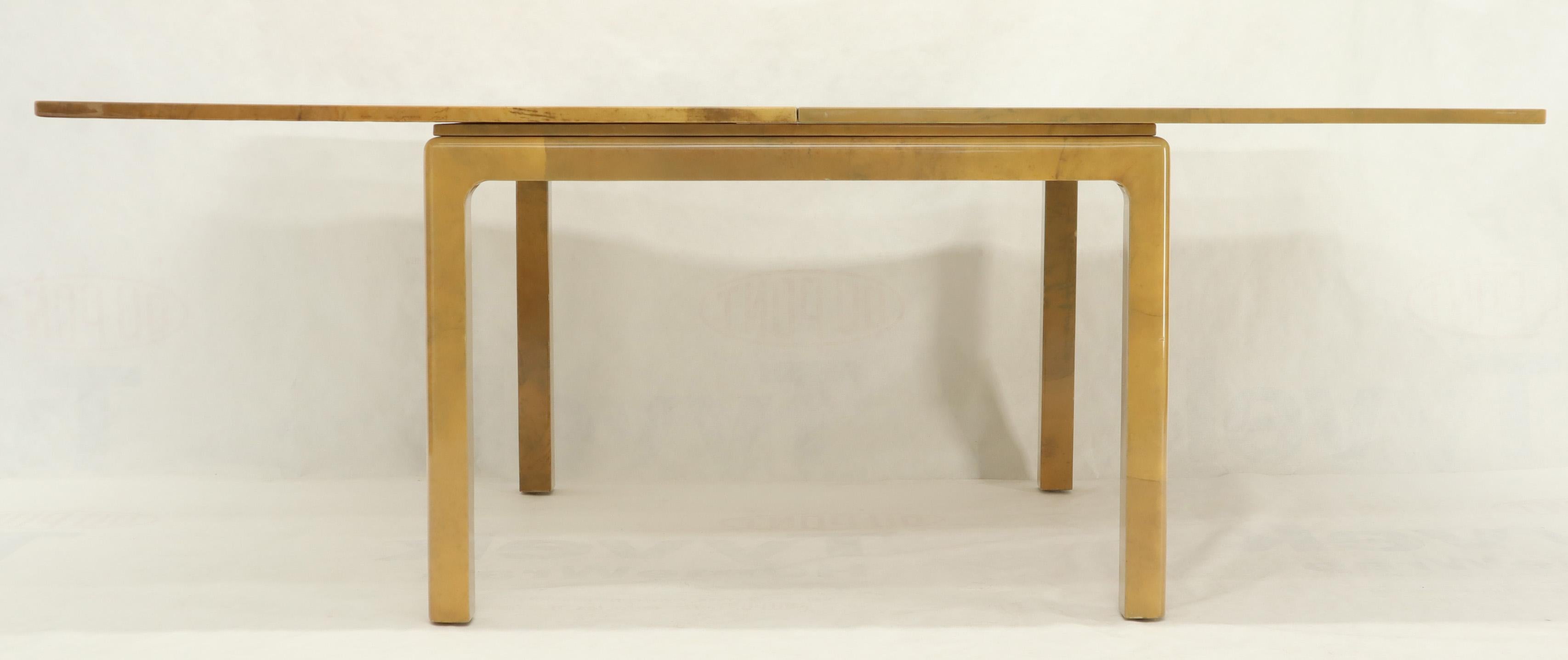 Lacqured GoatSkin Parchment Square Flip Top Dining Table  6
