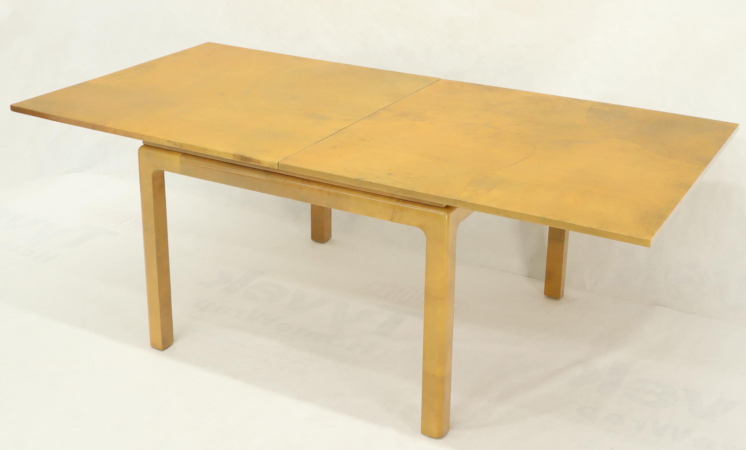 Lacqured GoatSkin Parchment Square Flip Top Dining Table  7