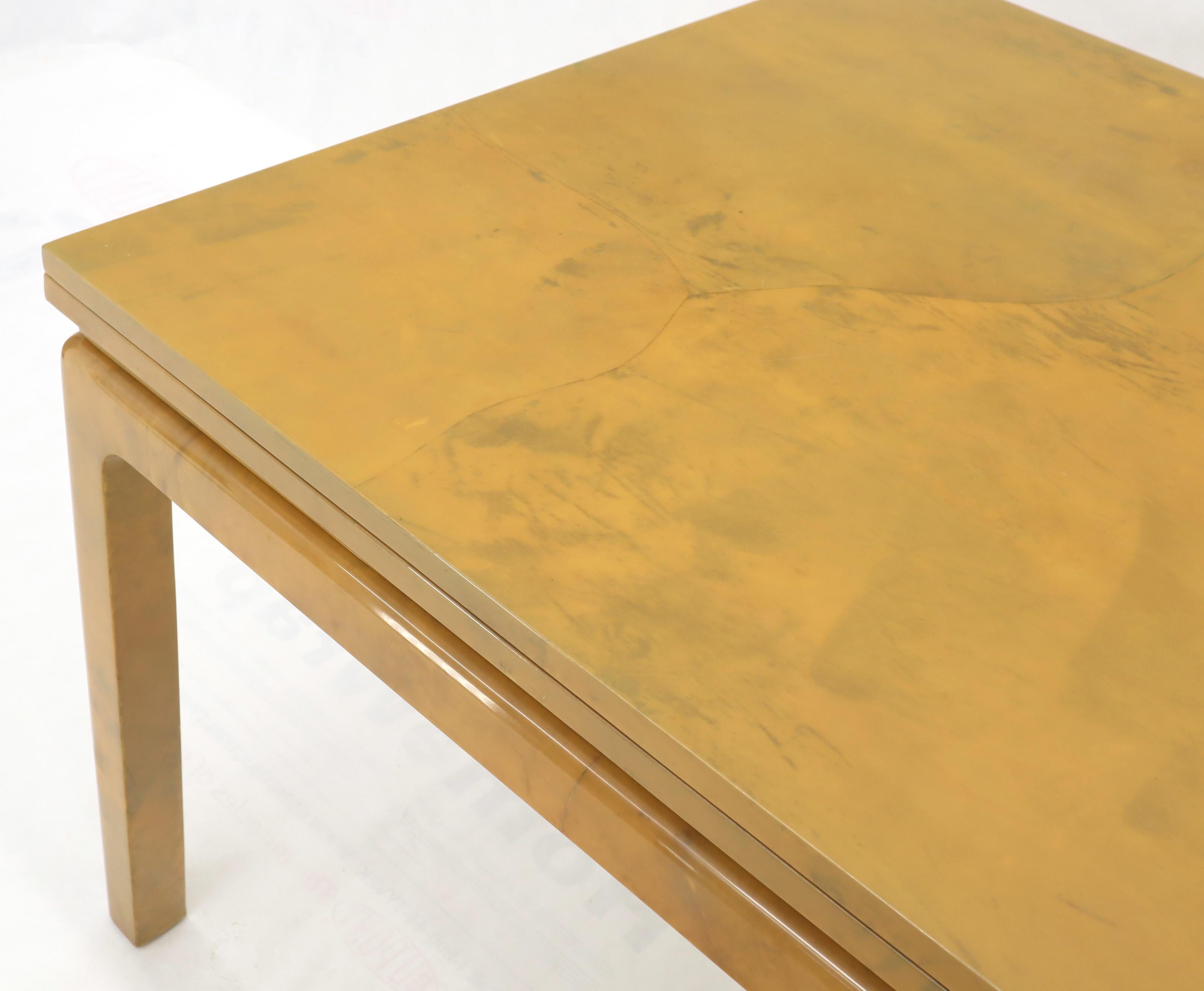 20th Century Lacqured GoatSkin Parchment Square Flip Top Dining Table 