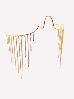 Lacrima Cascade Face Jewel in 18k Yellow Gold with Diamonds by Moncomble Paris