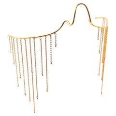Lacrima Cascade Face Jewel in 18k Yellow Gold with Diamonds by Moncomble Paris