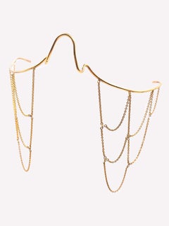 Lacrima Celeste Face Jewel in 18k Yellow Gold with Diamonds by Moncomble Paris