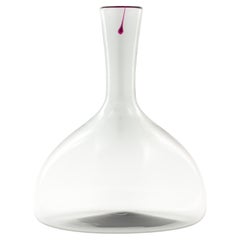 LACRIMA jug with ruby rim and hand-applied teardrop, by Giberto Venezia
