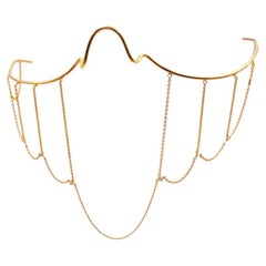 Lacrima Murmure Face Jewel in 18k Yellow Gold with Diamonds by Moncomble Paris
