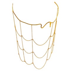 Jewell de visage Lacrima Terrassa en or jaune 18 carats serti de diamants, par Moncomble Paris