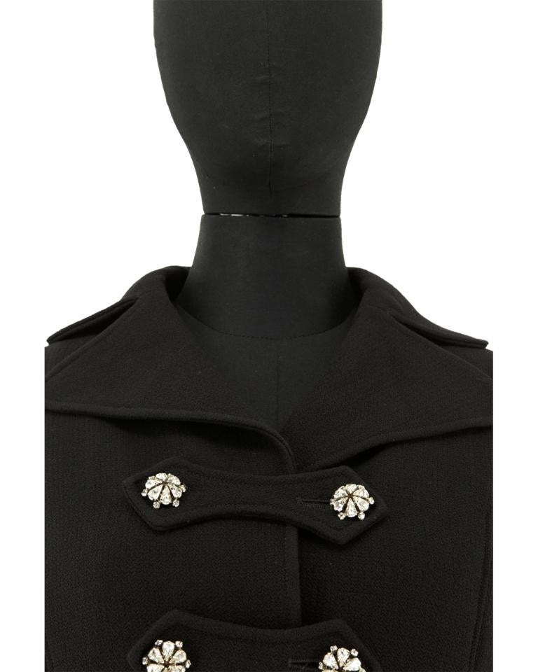 Black 1990's Christian Lacroix Pret A Porter Jacket with Diamante Buttons