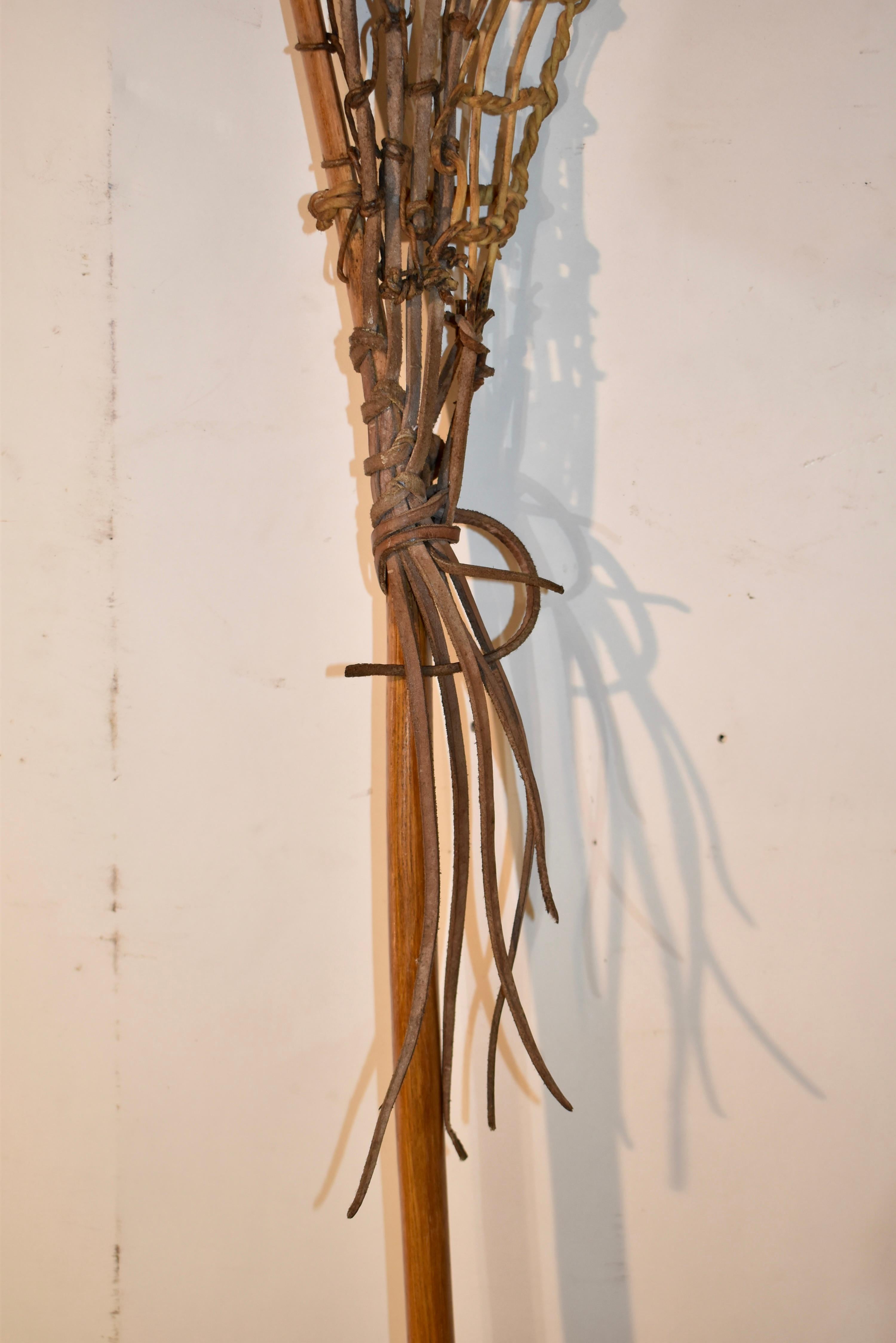 Leather Lacrosse Stick, Circa 1920's
