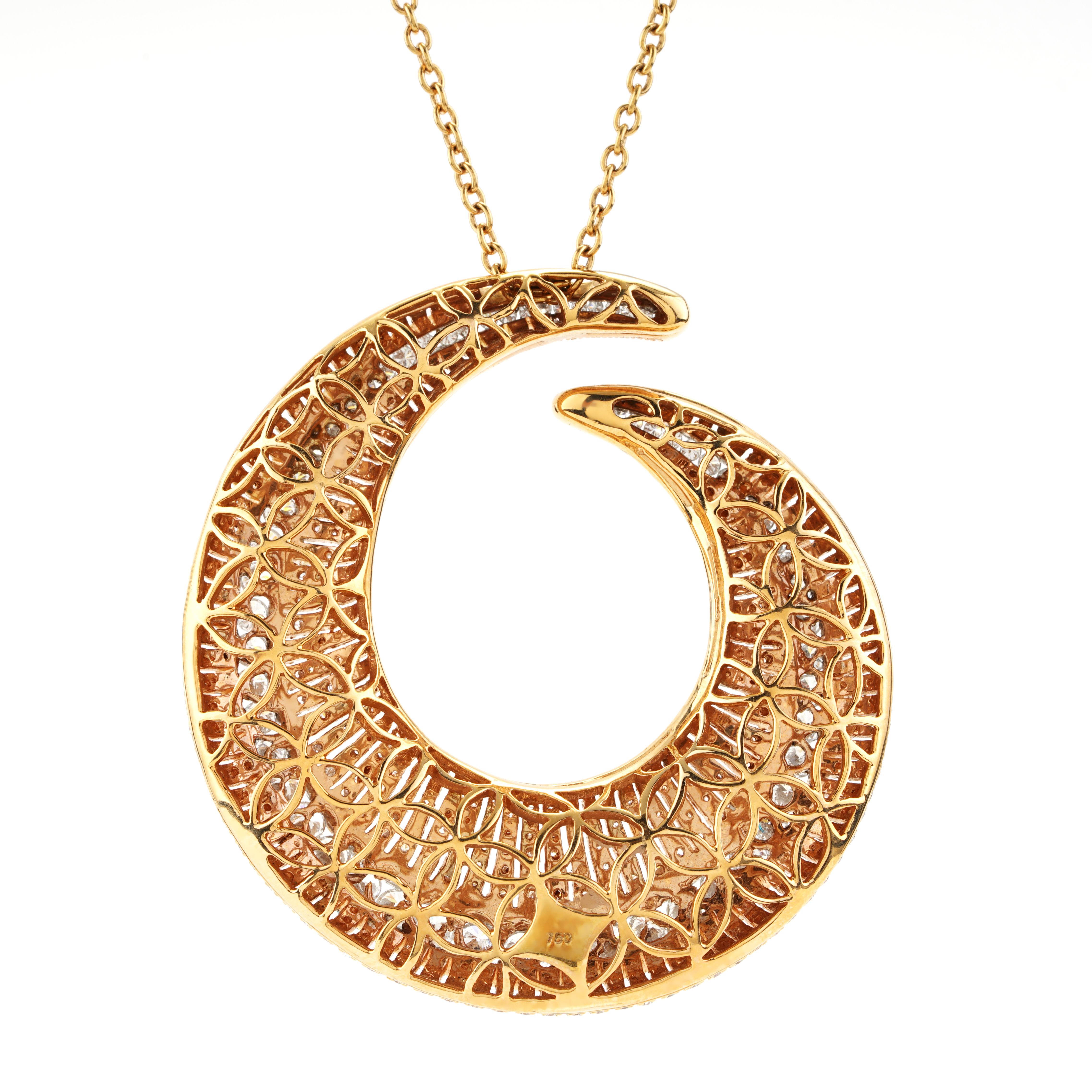 L'actualité Collana con diamanti a spirale da 5,40 CTTW in oro rosa 18 carati da 18 pollici In condizioni Nuovo in vendita a Chicago, IL
