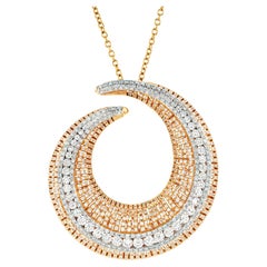 L'actualité 5.40 CTTW Diamond Swirl Drop Necklace in 18K Rose Gold 18" inch