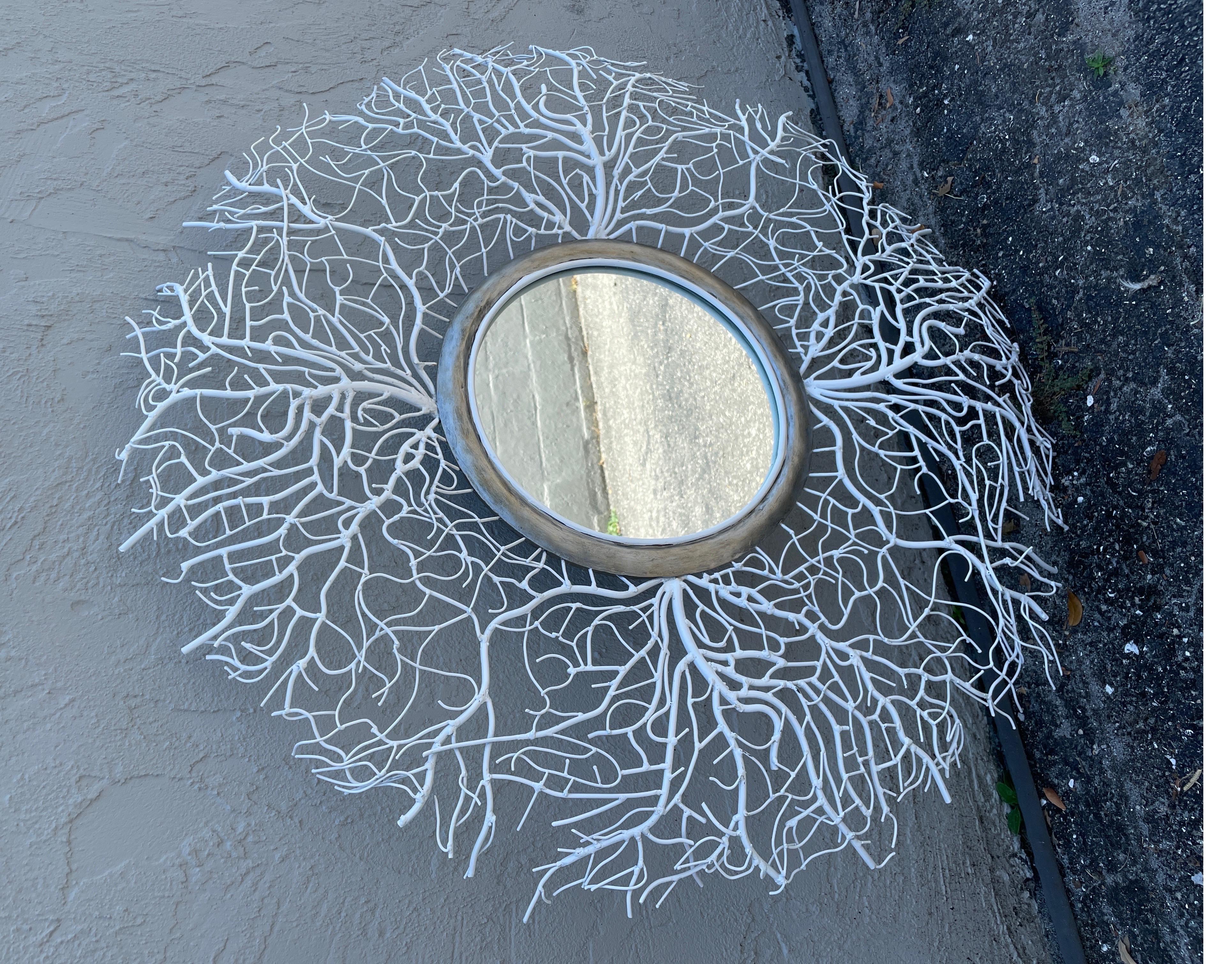 round coral mirror