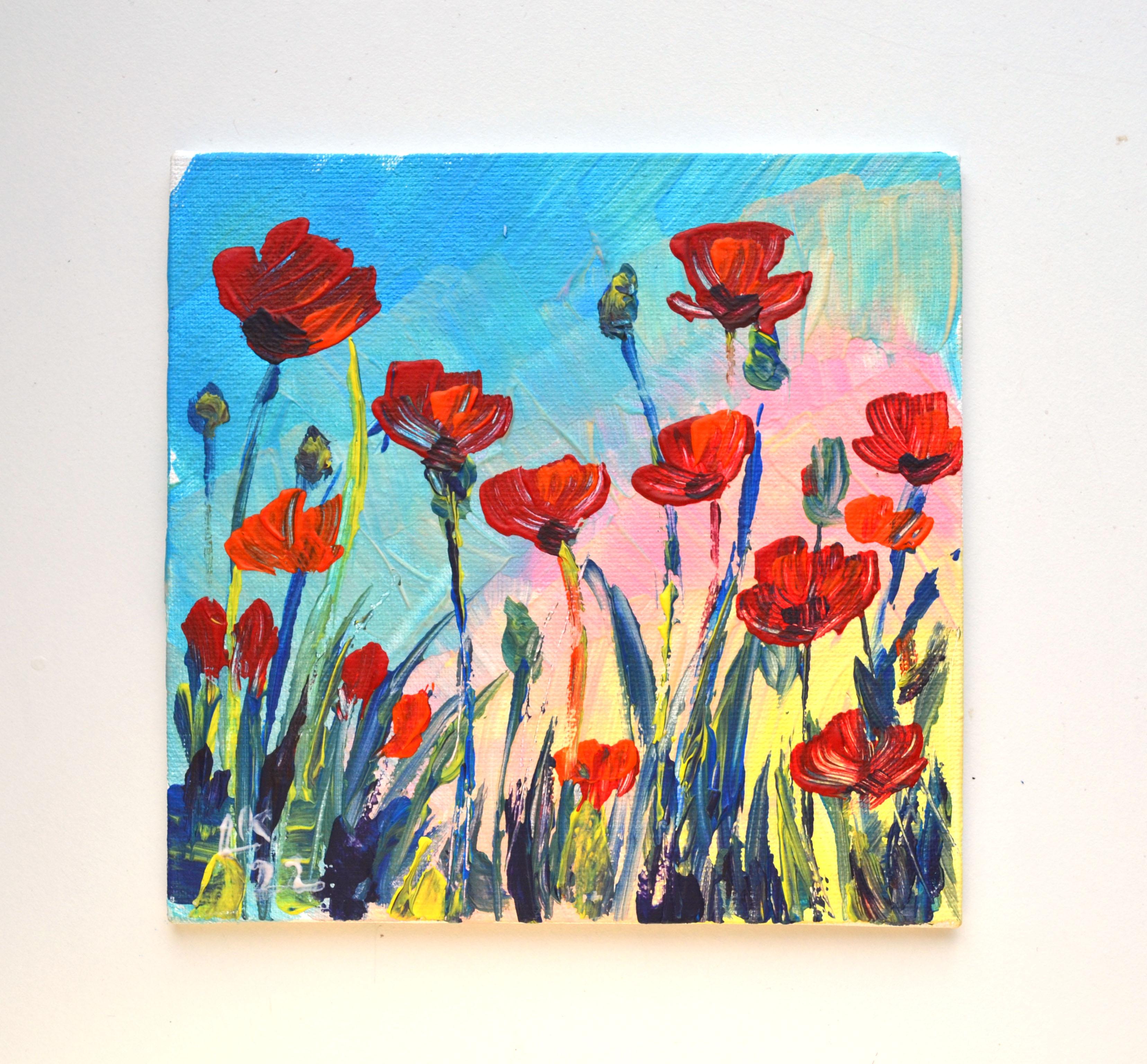 Red Poppies - Painting by Lada Kholosho