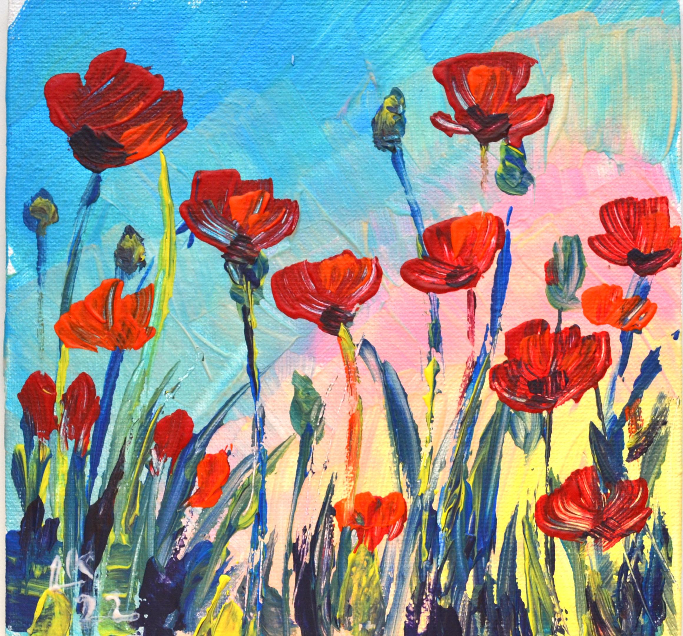 Red Poppies - Impressionist Painting by Lada Kholosho